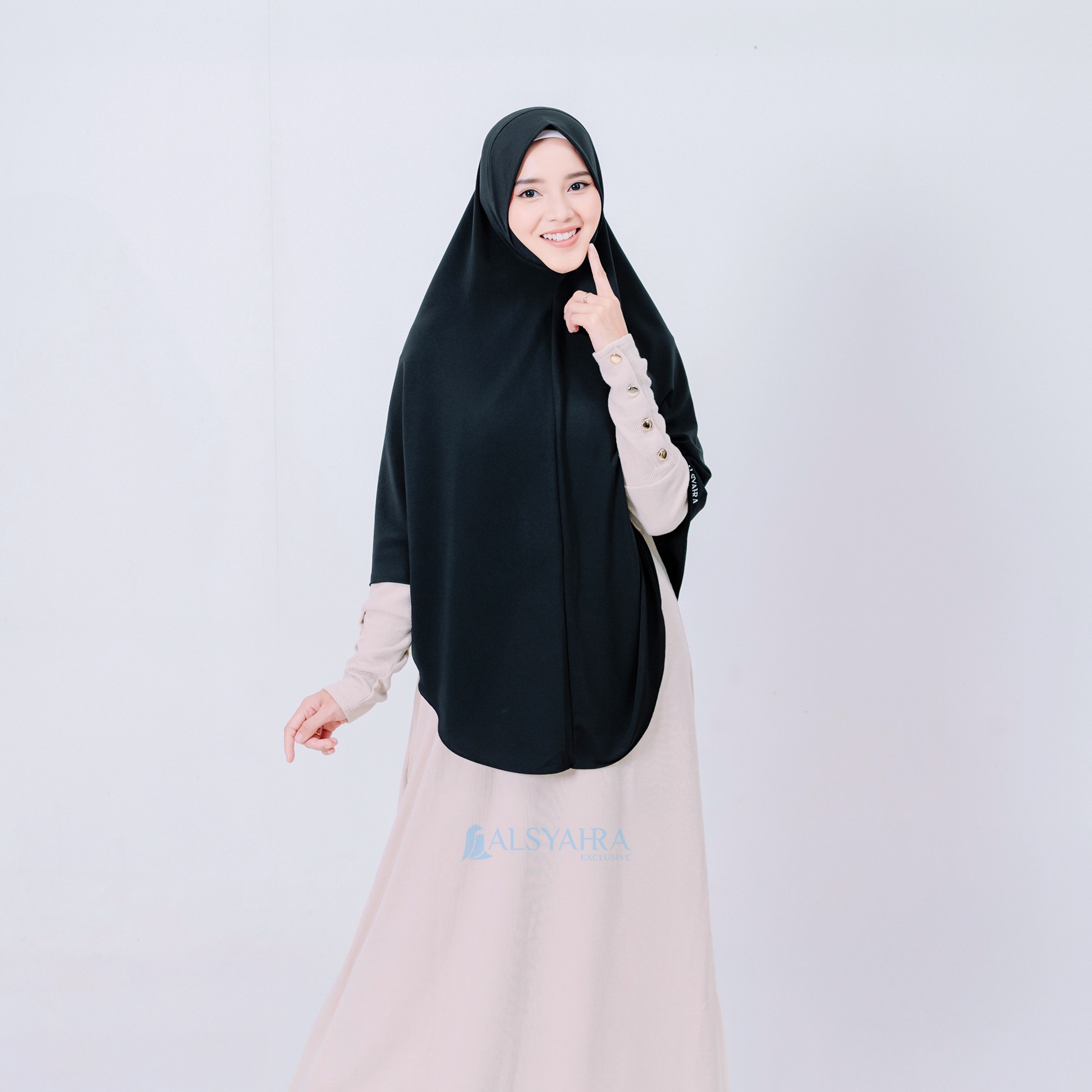 Alsyahra Exclusive - Khimar Bergo Syari Chin Cover Azzahira Nutup Dagu Premium Size XL