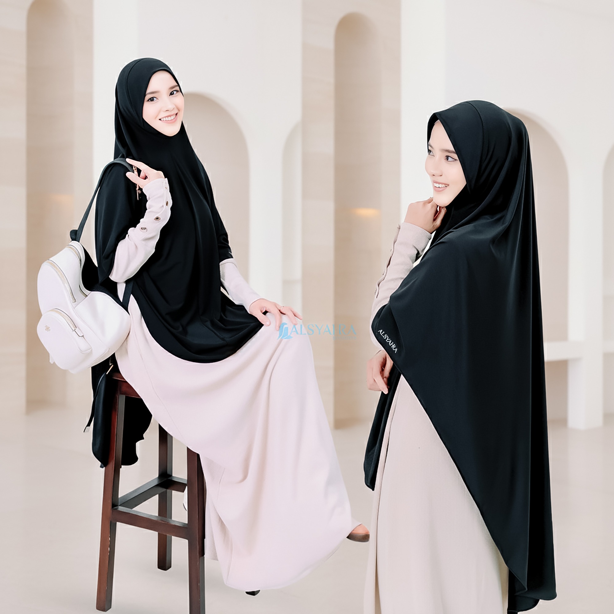 Alsyahra Exclusive - Khimar Bergo Syari Chin Cover Azzahira Nutup Dagu Premium Size XL