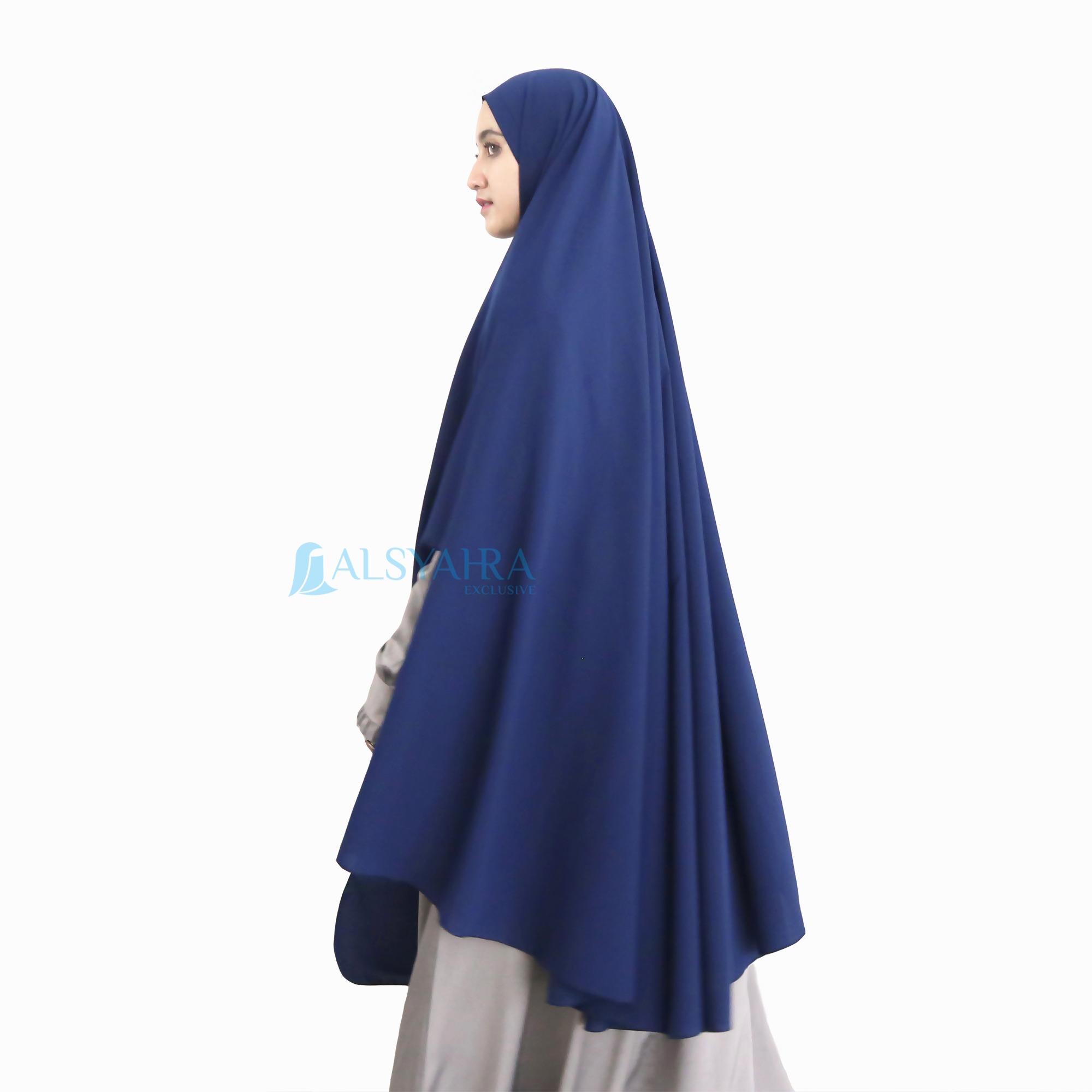 Alsyahra Exclusive - Set Khimar Syari Handsplit Non Pad Cadar Tali WF Premium