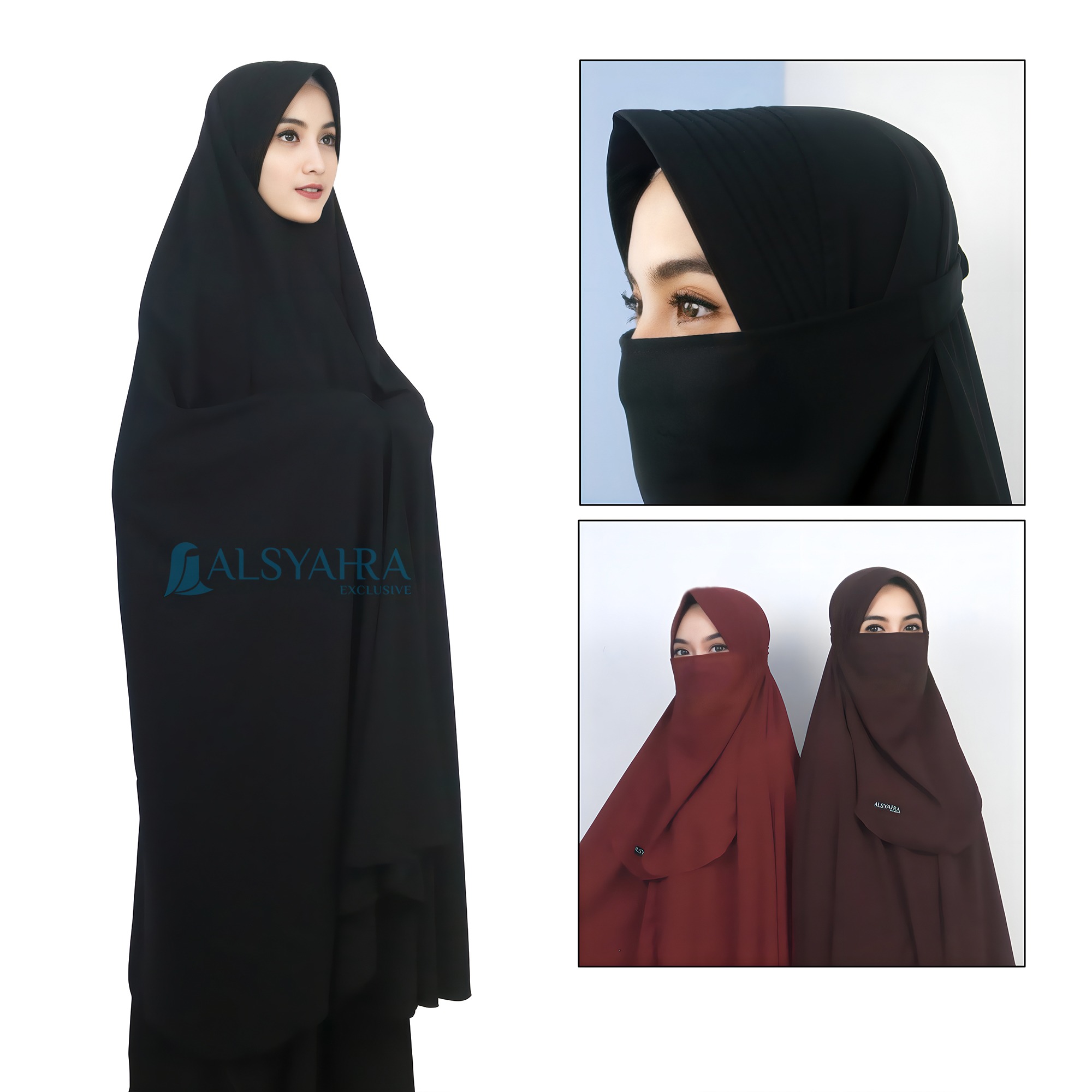 Alsyahra Exclusive - Set Long Khimar Like Mukena Haramain PAD Cadar Tali WF Premium