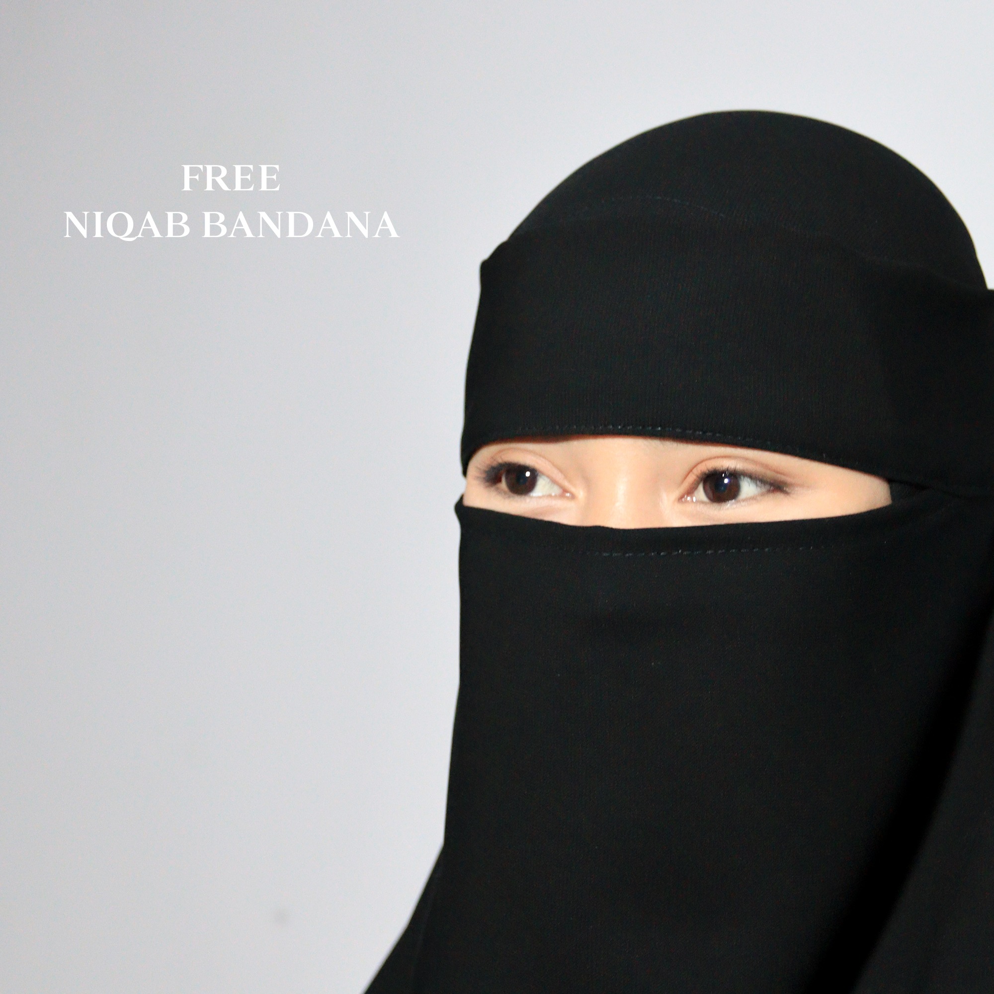 Alsyahra Exclusive - Set Khimar Syari Zahrah Niqab Bandana Soft Jetblack