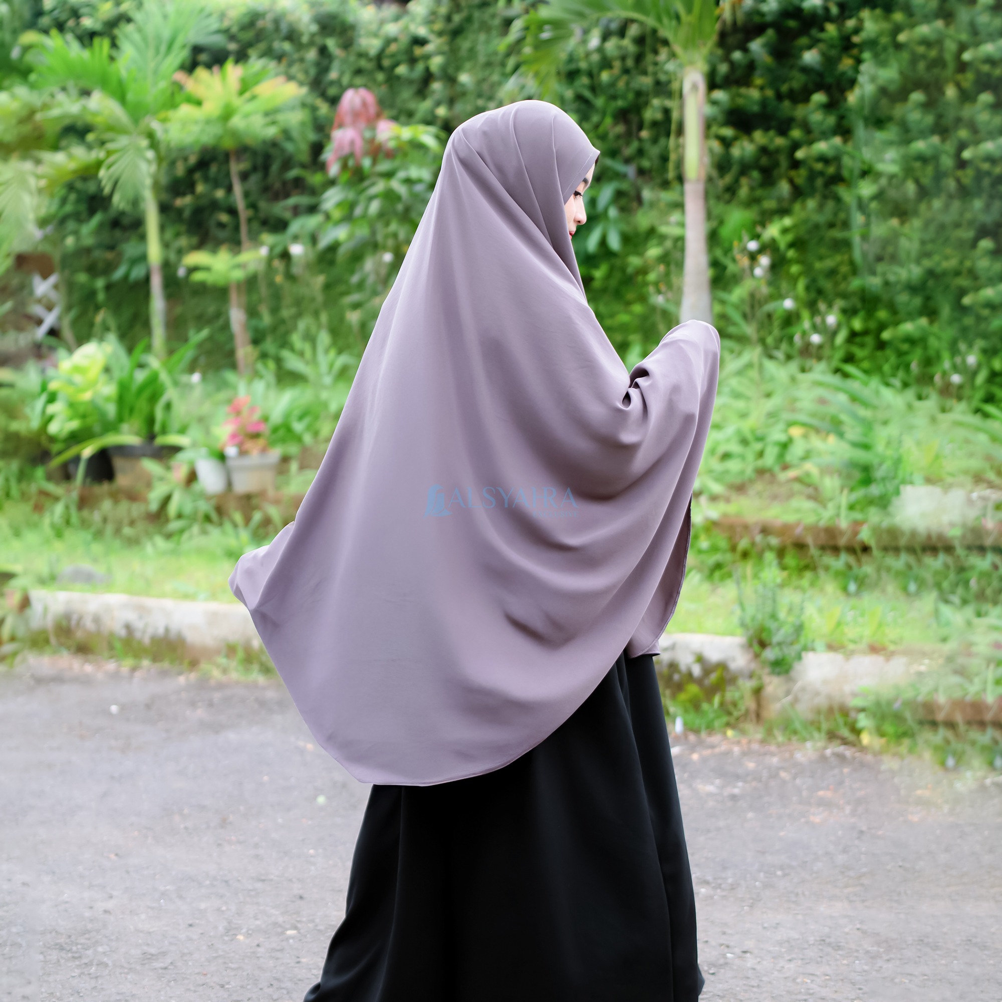 Alsyahra Exclusive - Set Khimar Syari Zipper Zayyana Cadar Tali Soft Crown Premium Size XL