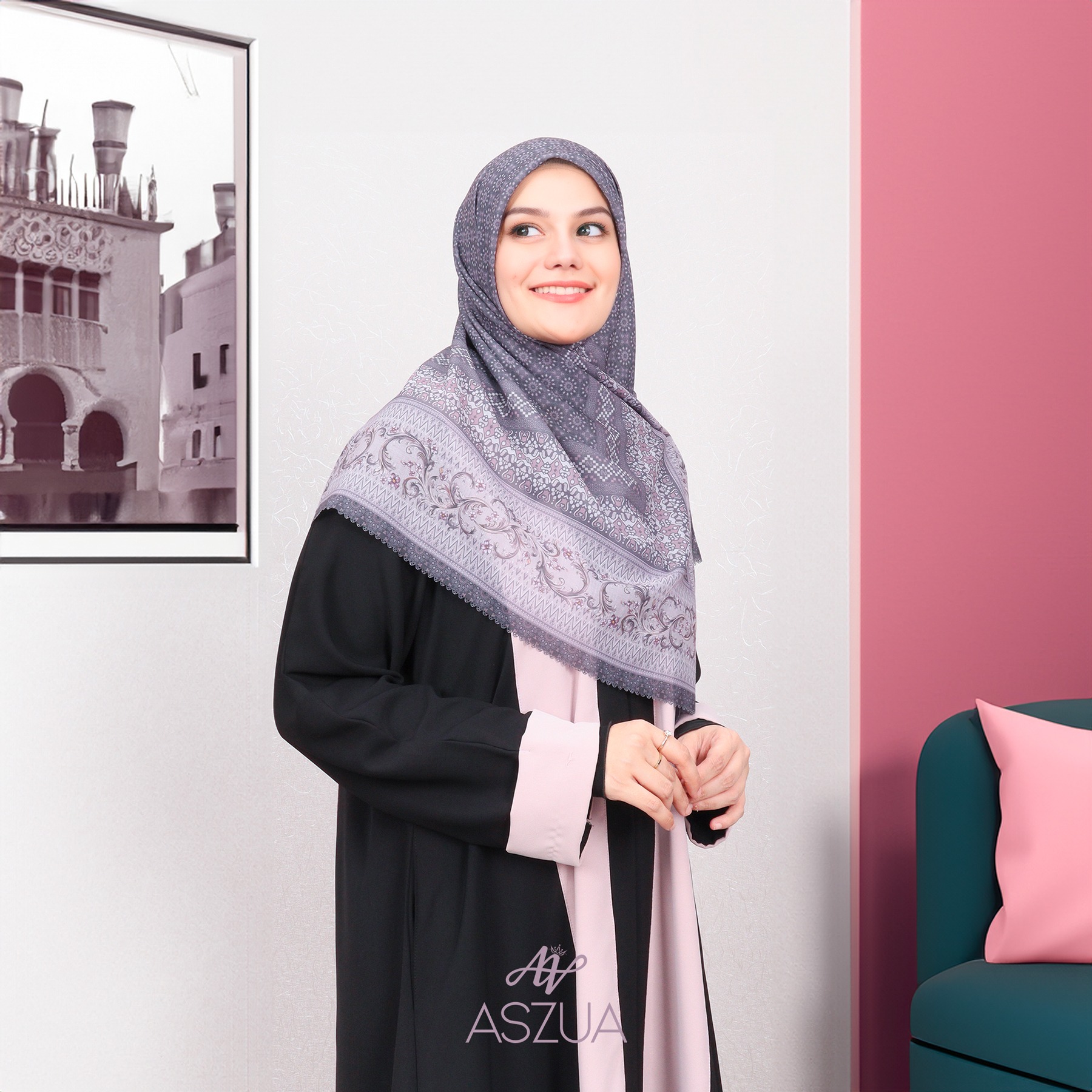 ASZUA by Alsyahra Exclusive - Scarf Aisyah Hijab Square Import Premium