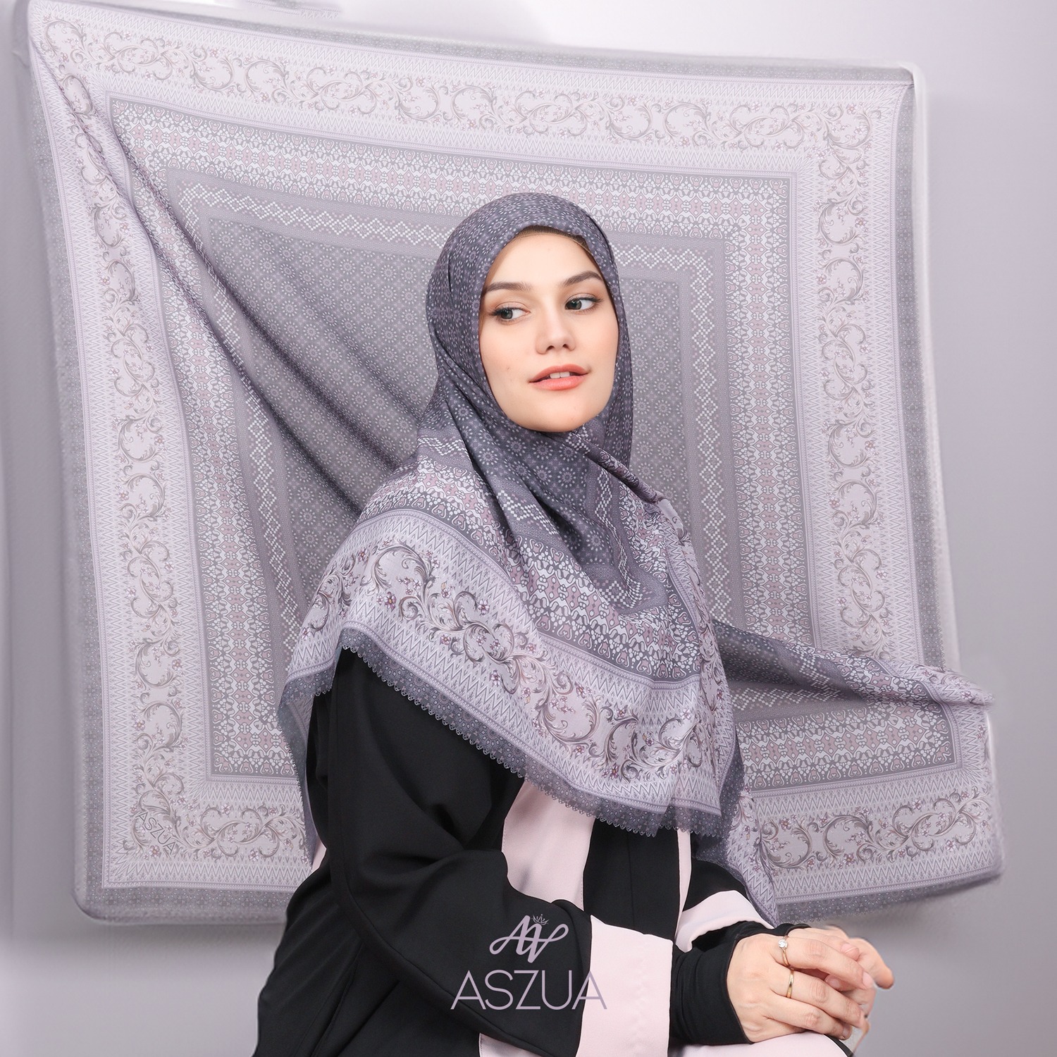 ASZUA by Alsyahra Exclusive - Scarf Aisyah Hijab Square Import Premium