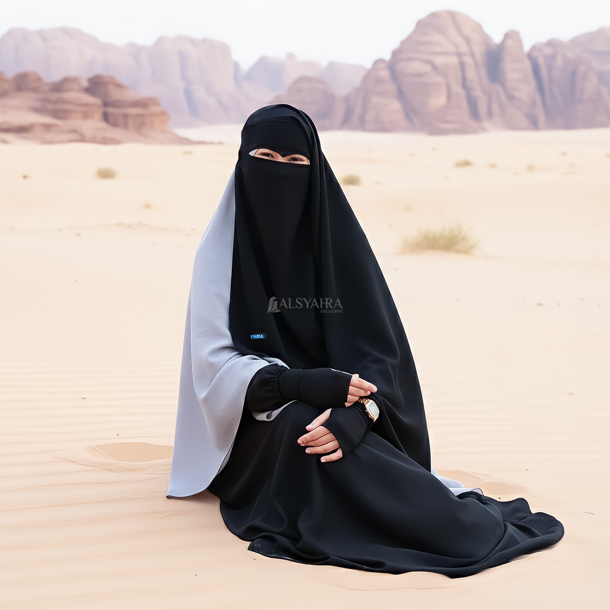 Alsyahra Exclusive - Niqab Yaman Eagle Eyes Jetblack Alsyahra Exclusive