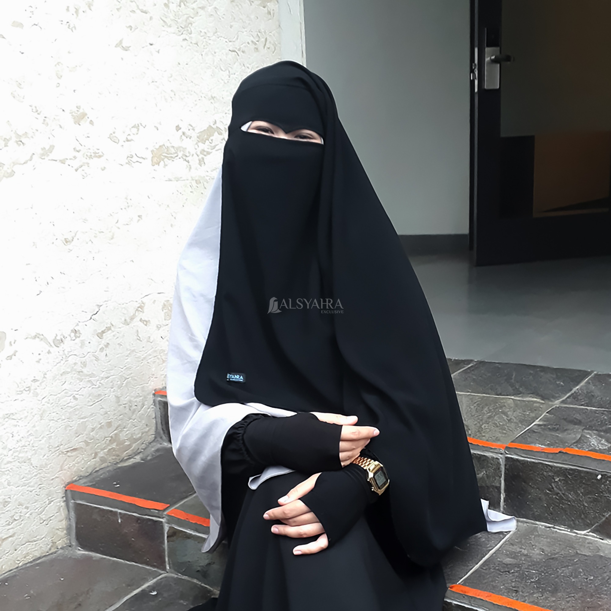Alsyahra Exclusive - Niqab Yaman Eagle Eyes Jetblack Alsyahra Exclusive