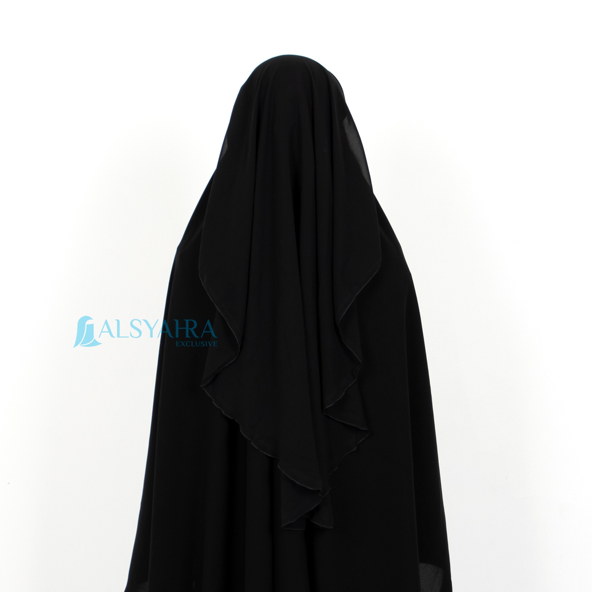 Alsyahra Exclusive - Niqab Yaman Eagle Eye Sifon Silk Jetblack