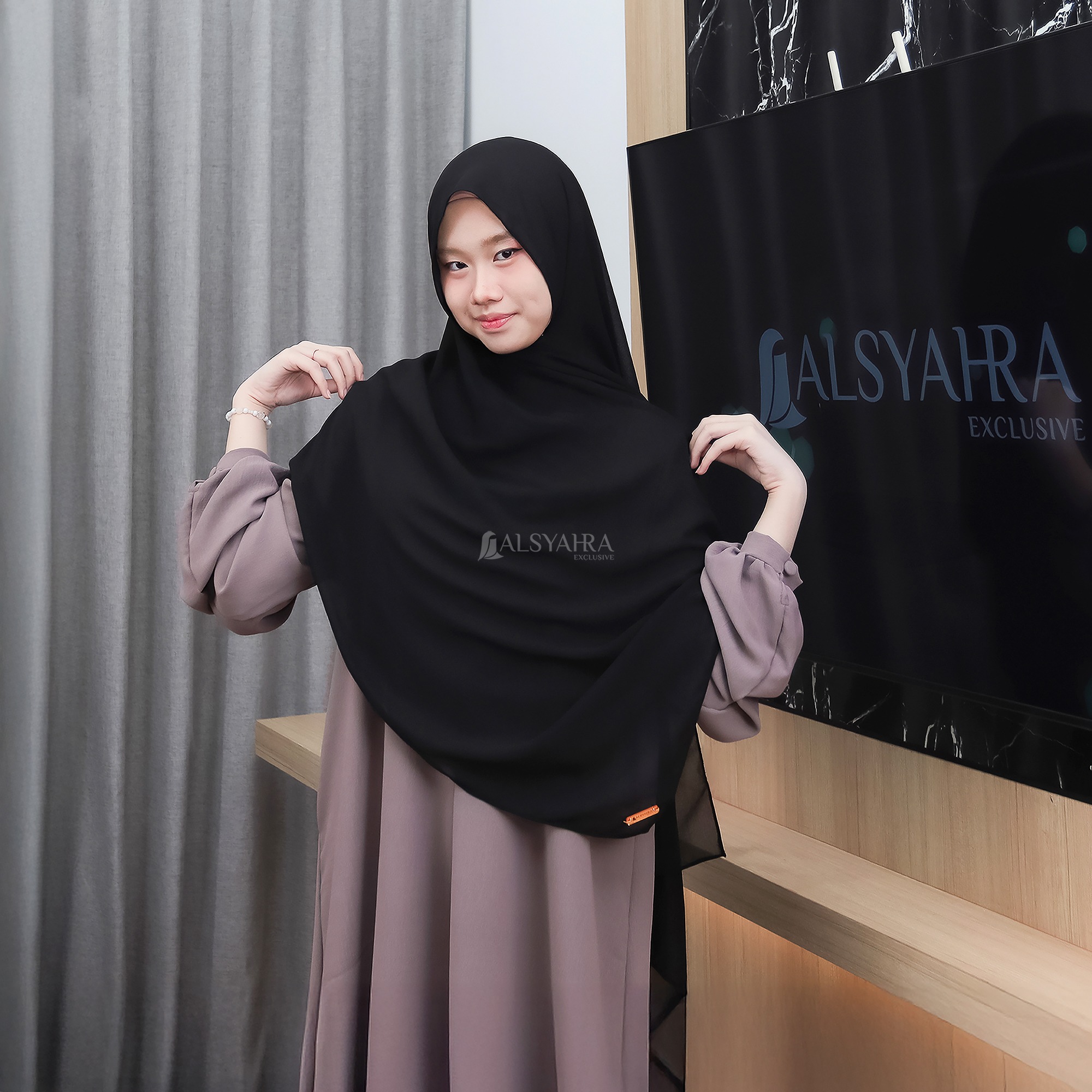 Alsyahra Exclusive - Long Pashmina Syari Panjang Sifon Cerruti Premium