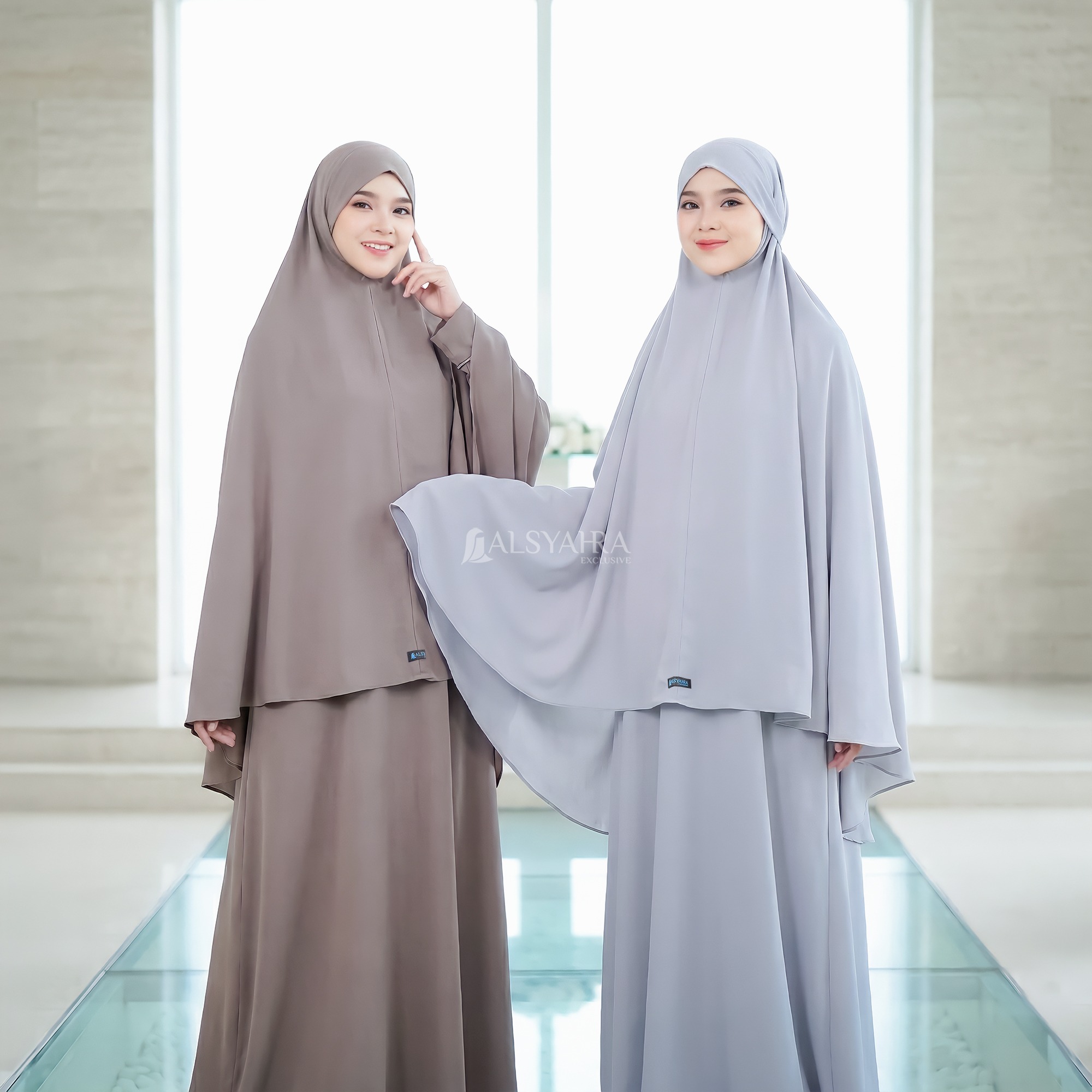 Alsyahra Exclusive - Set Khiban Khimar Bandana Cadar Tali FZ Premium Size XL