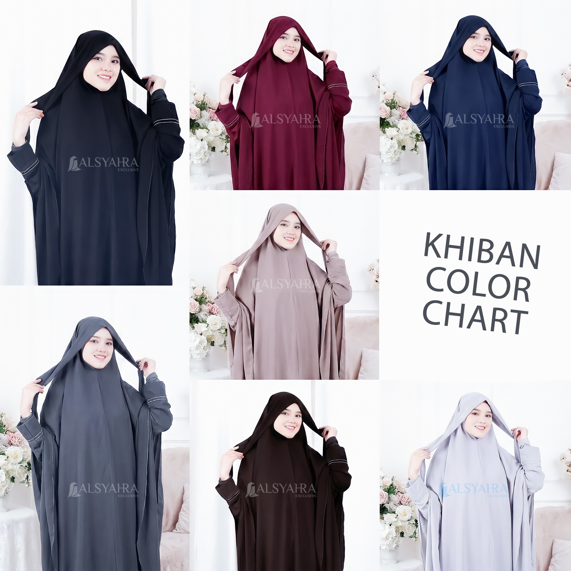 Alsyahra Exclusive - Set Khiban Khimar Bandana Cadar Tali FZ Premium Size XL
