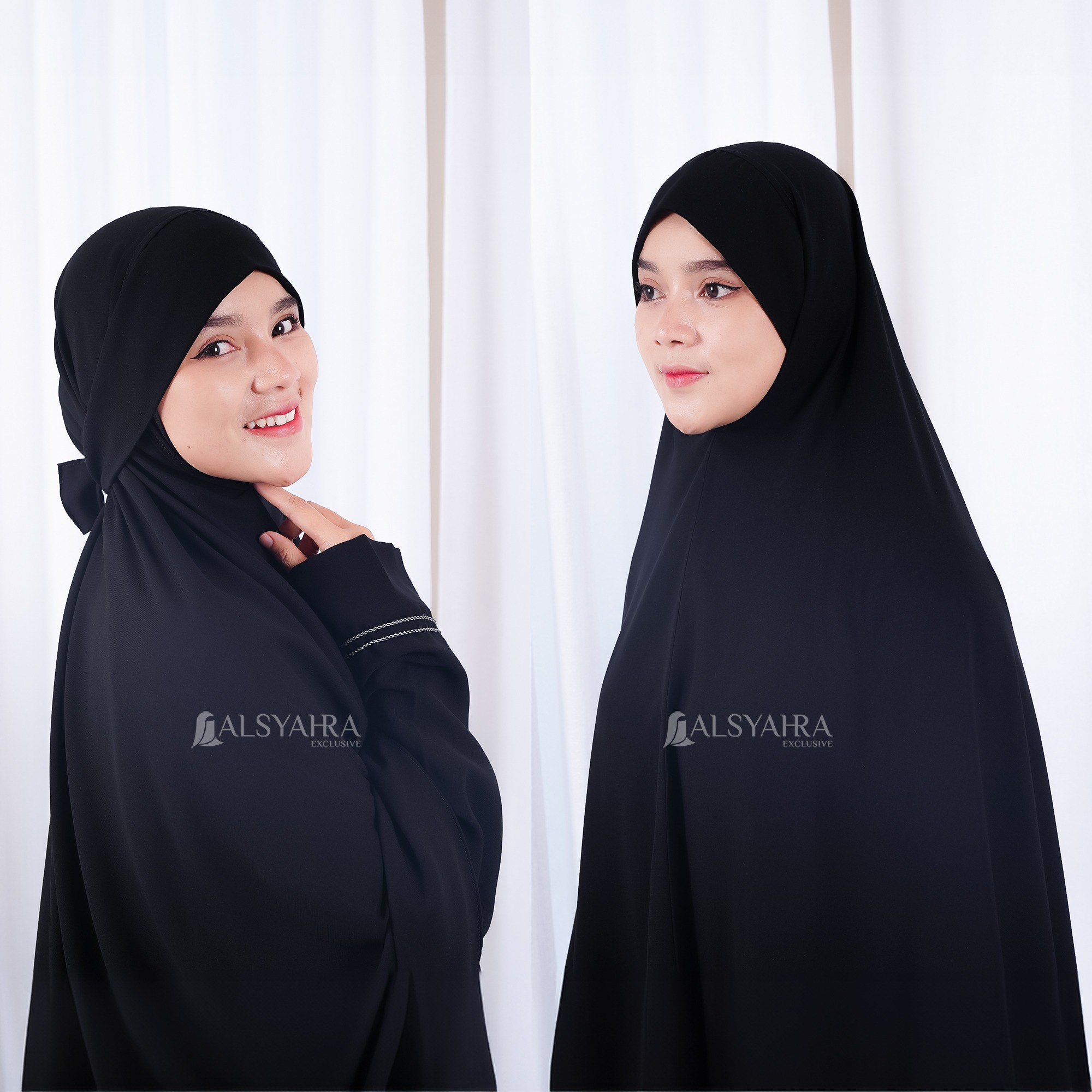 Alsyahra Exclusive - Set Khiban Khimar Bandana Cadar Tali FZ Premium Size XL