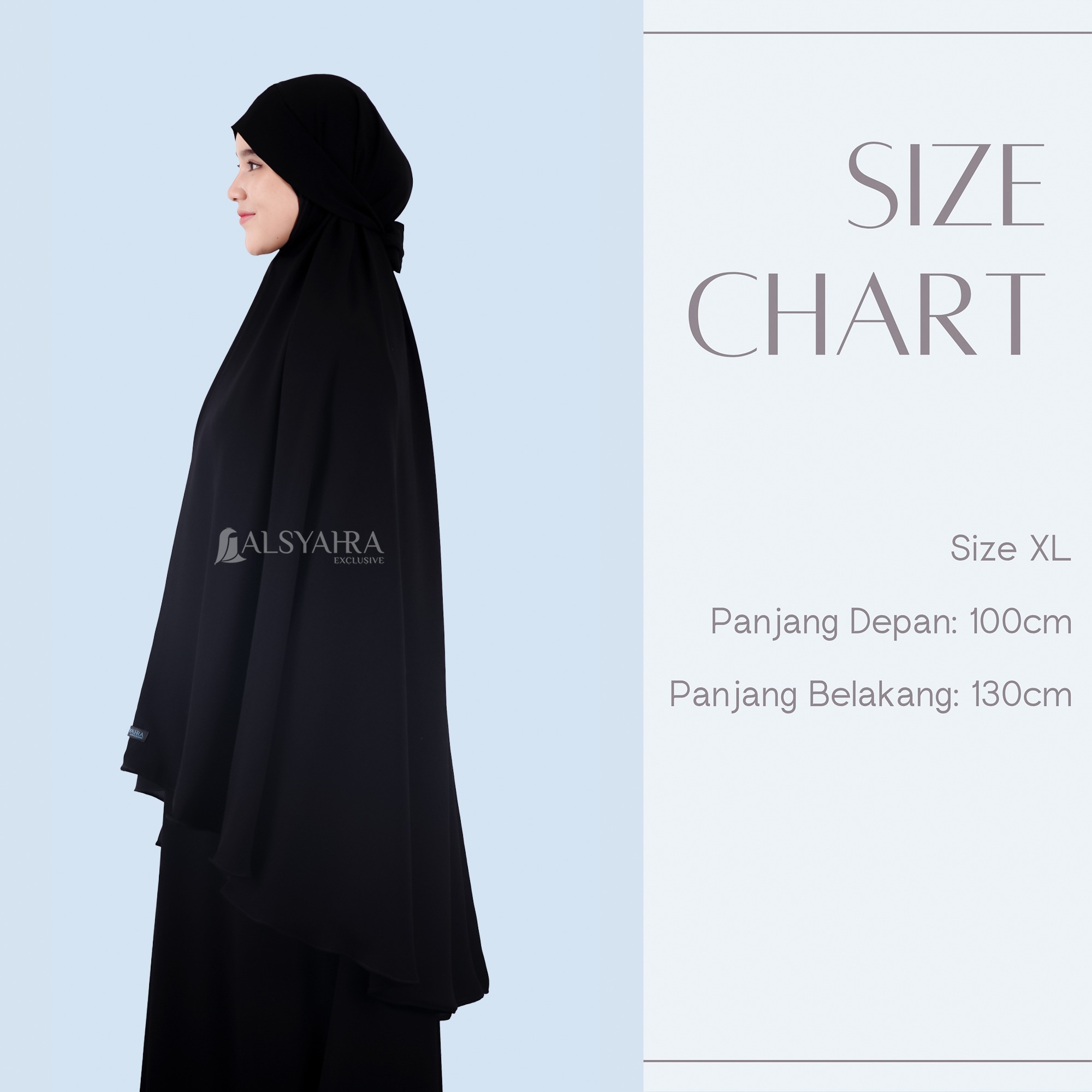 Alsyahra Exclusive - Set Khiban Khimar Bandana Cadar Tali FZ Premium Size XL