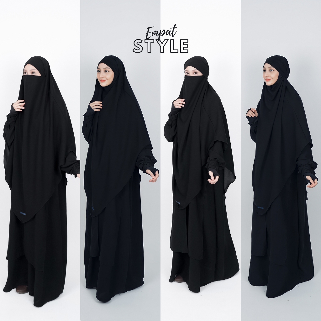 Alsyahra Exclusive - Khiban French Khimar Lancip V Ayumi Soft Jetblack