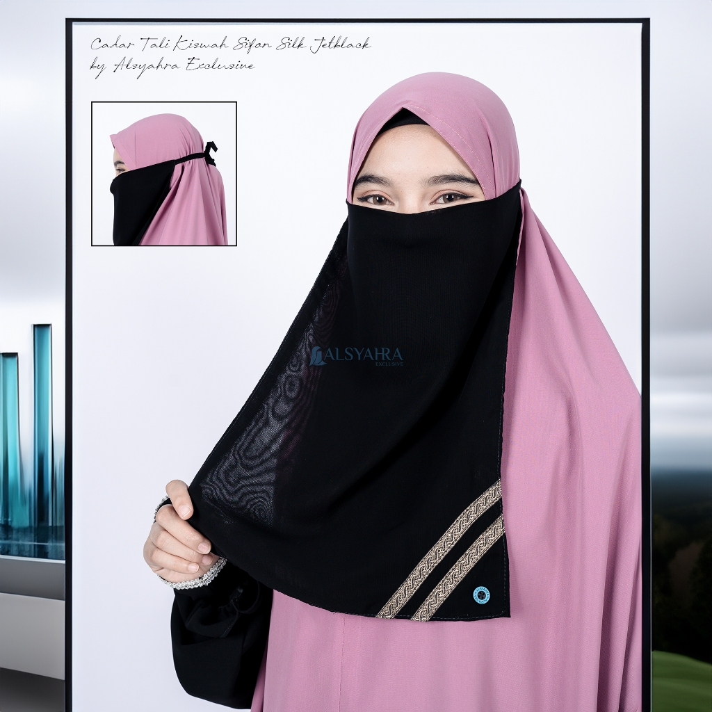 Alsyahra Exclusive - Cadar Tali Kiswah Sifon Silk Jetblack