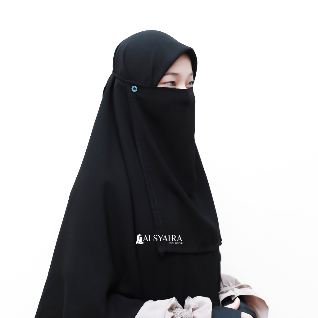 Alsyahra Exclusive - Masdar Masker Cadar Raudhah Multifungsi Soft Jetblack