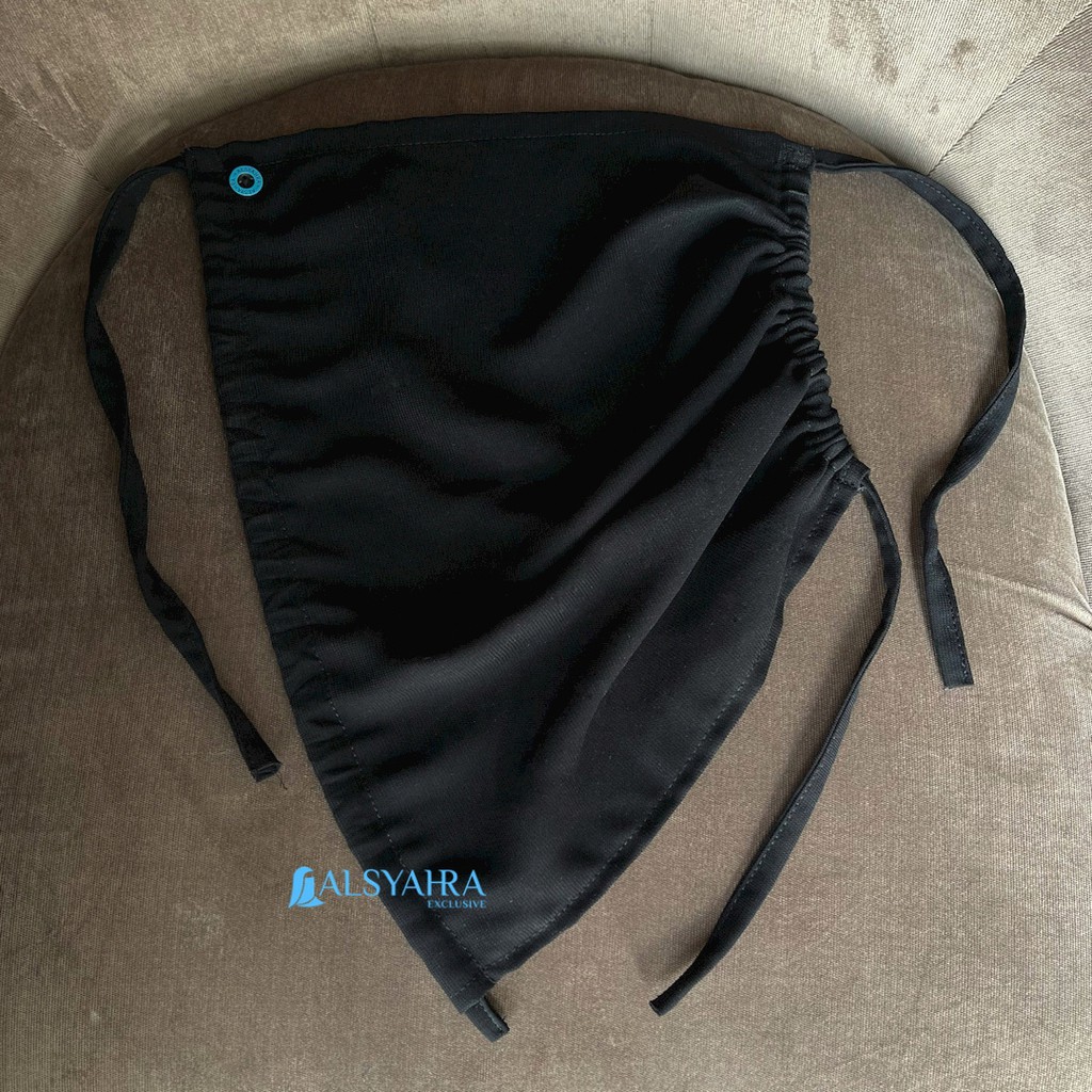 Alsyahra Exclusive - Masdar Masker Cadar Raudhah Multifungsi Soft Jetblack