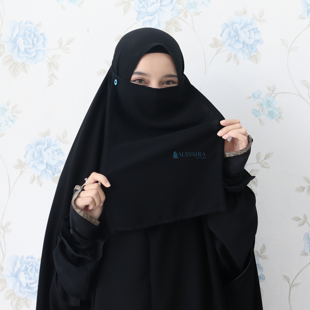Alsyahra Exclusive - Masdar Masker Cadar Raudhah Multifungsi Soft Jetblack