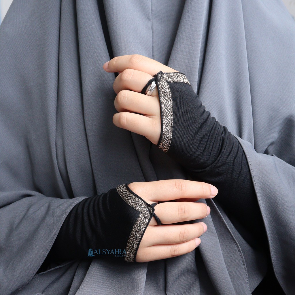 Alsyahra Exclusive - Handsock Cincin Manset Ring Motif Kiswah Single Stripe