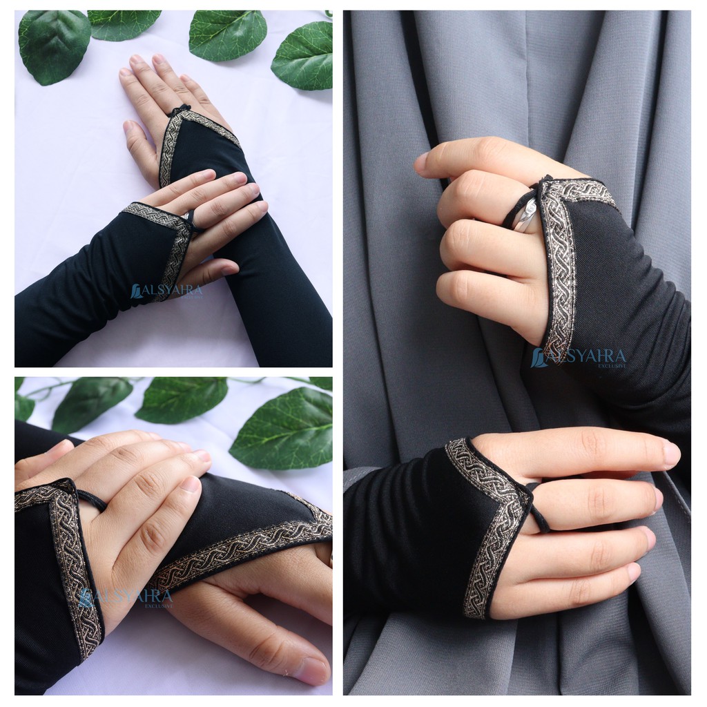 Alsyahra Exclusive - Handsock Cincin Manset Ring Motif Kiswah Single Stripe