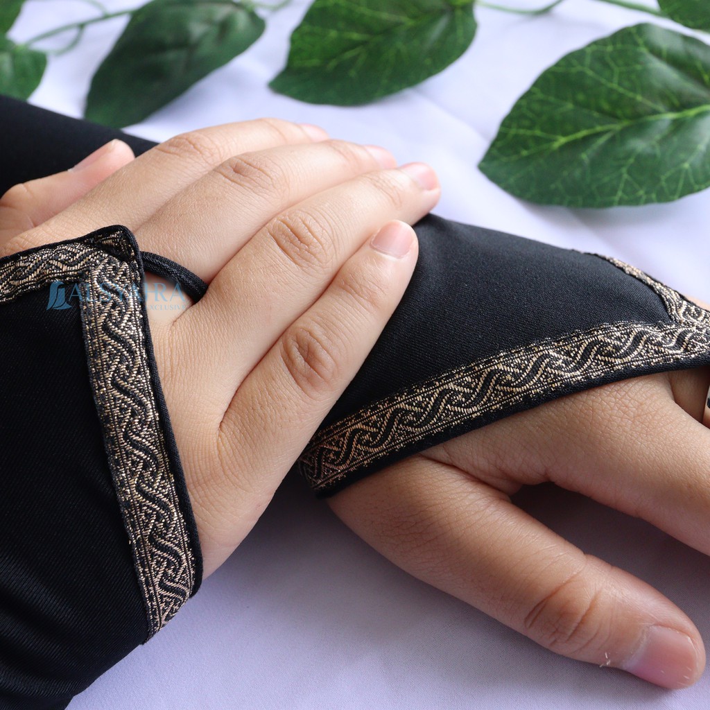 Alsyahra Exclusive - Handsock Cincin Manset Ring Motif Kiswah Single Stripe