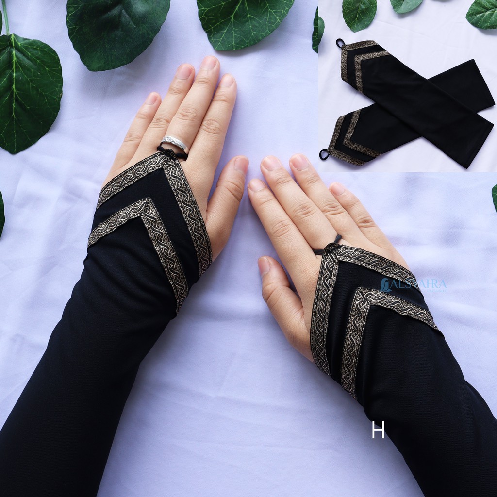 Alsyahra Exclusive - Handsock Cincin Manset Ring Motif Kiswah Duo Double Stripe