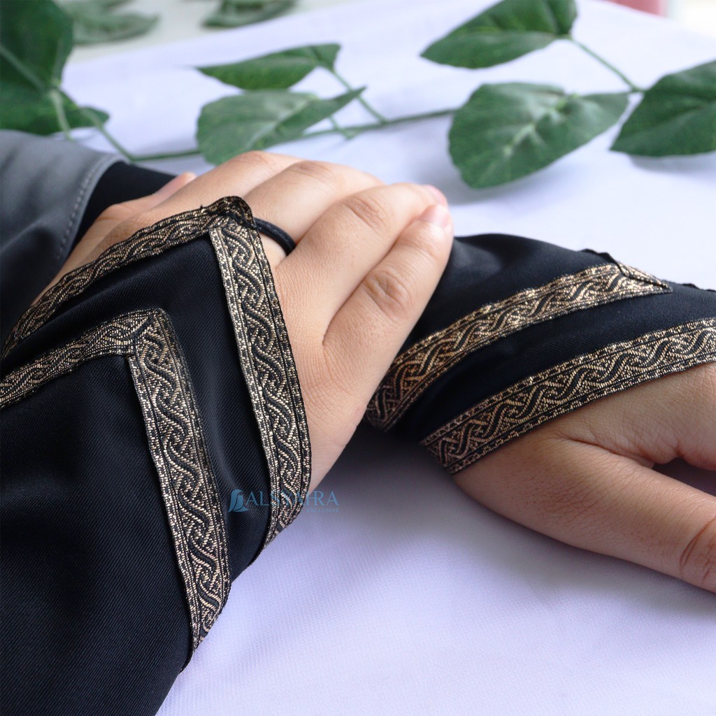 Alsyahra Exclusive - Handsock Cincin Manset Ring Motif Kiswah Duo Double Stripe