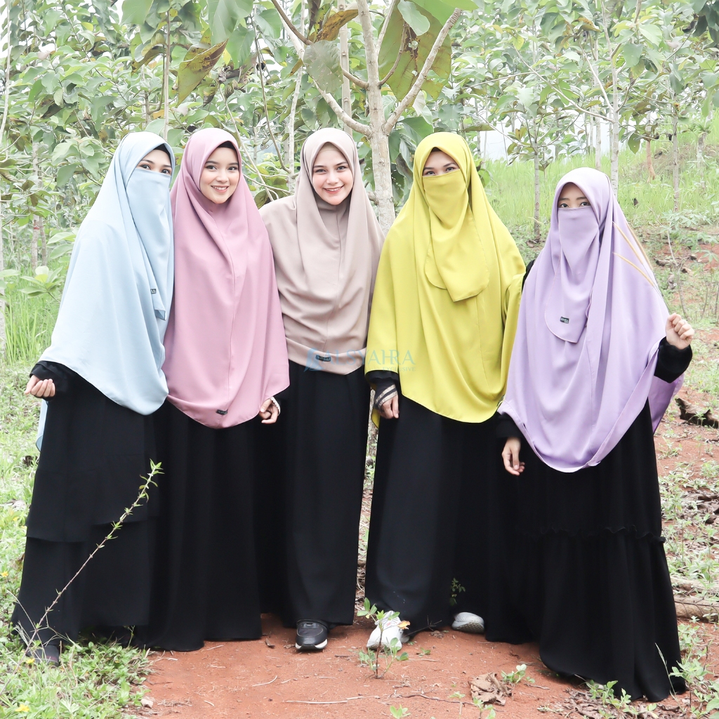 Alsyahra Exclusive - Set Khimar Syari Instan Aisyah Cadar Tali WF Premium