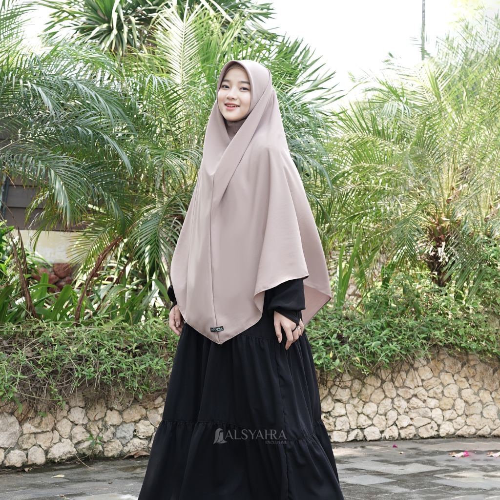 Alsyahra Exclusive - Set Khimar Syari Instan Aisyah Cadar Tali WF Premium