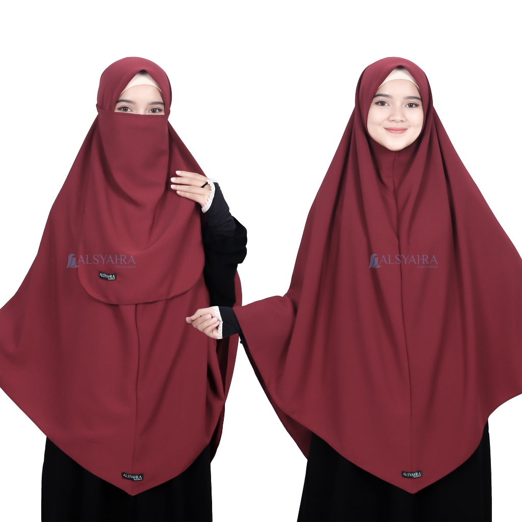 Alsyahra Exclusive - Set Khimar Syari Instan Aisyah Cadar Tali WF Premium