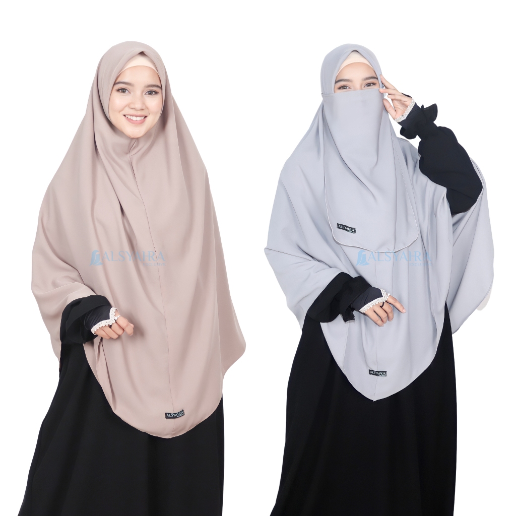 Alsyahra Exclusive - Set Khimar Syari Instan Aisyah Cadar Tali WF Premium