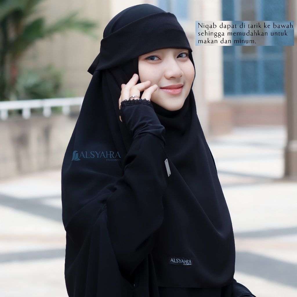 Alsyahra Exclusive - Niqab Poni Pulldown Sifon Cerruti Premium