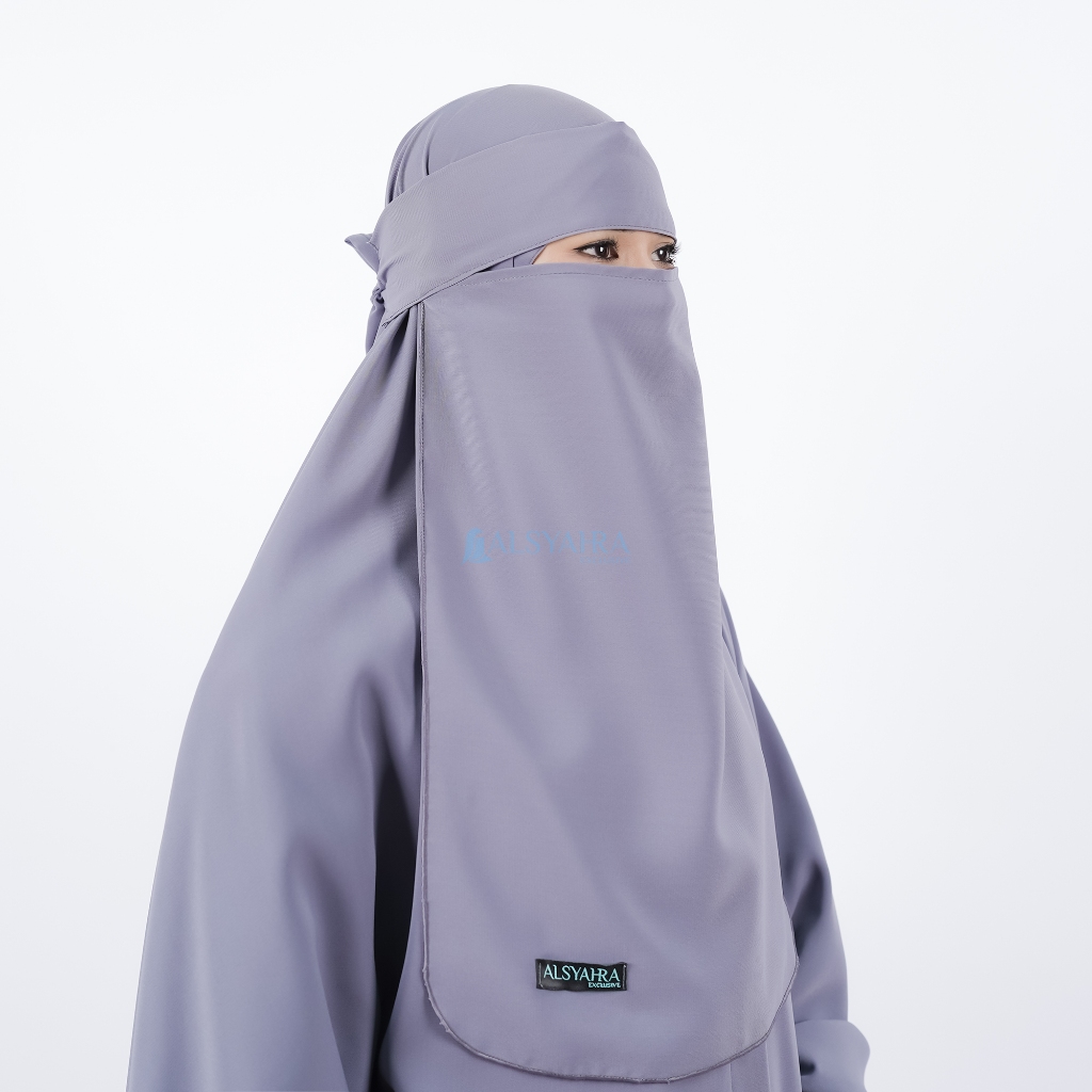 Alsyahra Exclusive - Set Long Khimar Like Mukena Haramain Non Pad Niqab Bandana WF Premium
