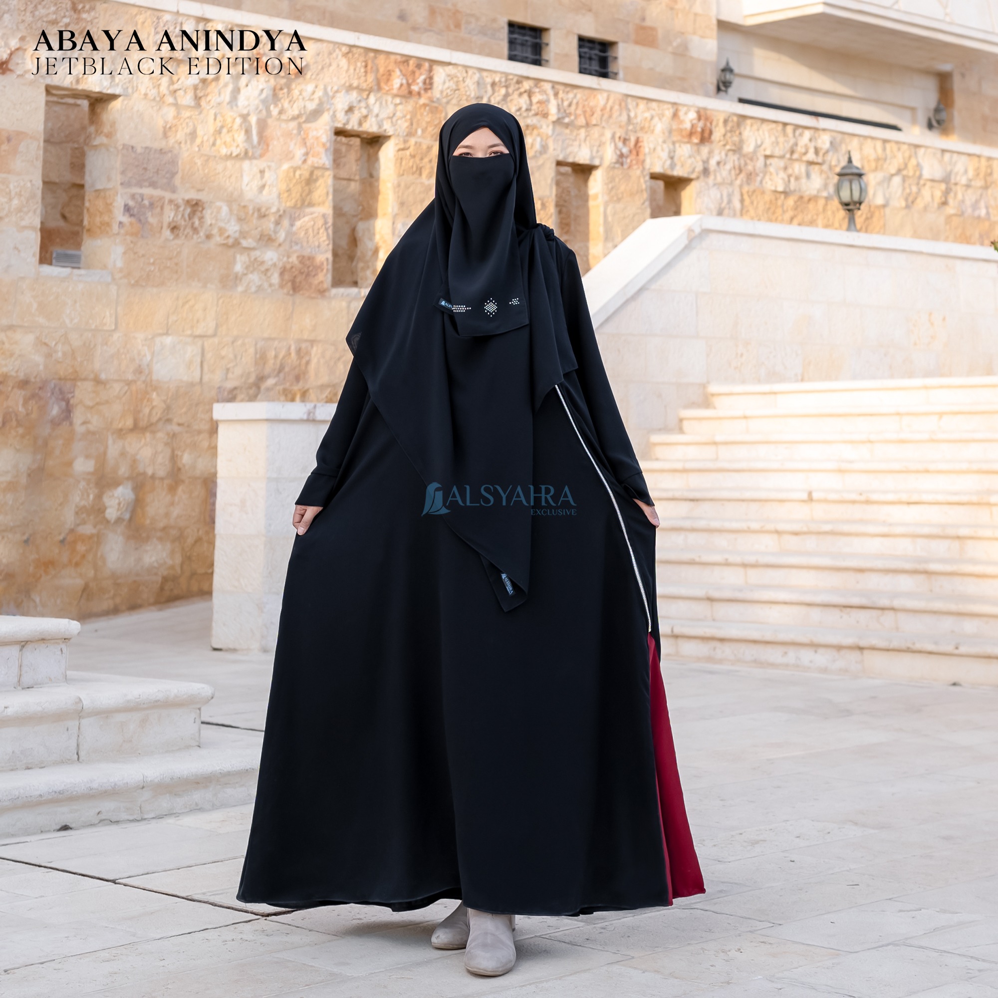 Alsyahra Exclusive - Abaya Gamis Syari Anindya Jetblack