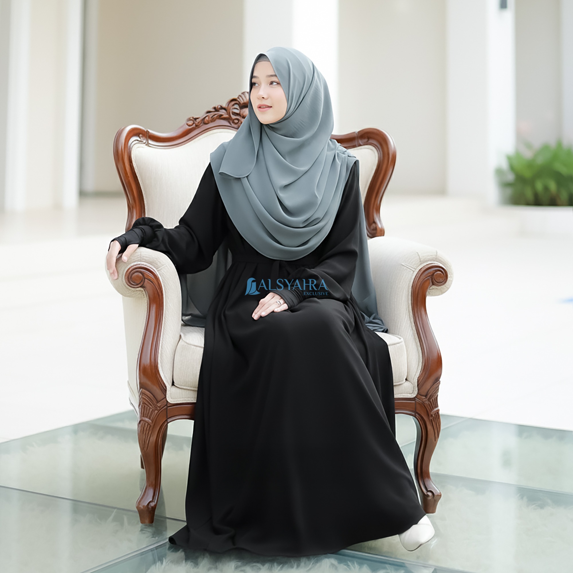 Alsyahra Exclusive - Abaya Gamis Syari Annisa Crinkle Airflow Premium