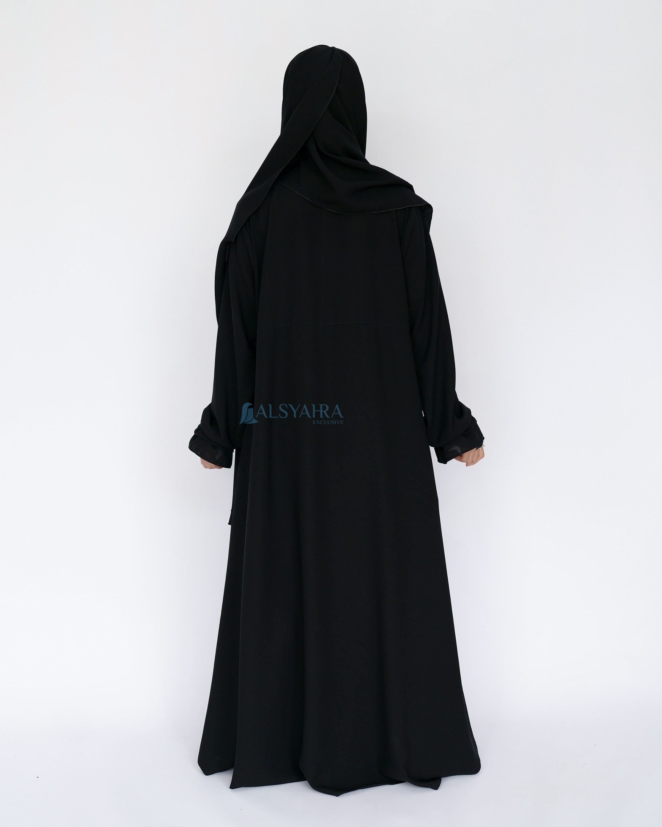 Alsyahra Exclusive - Abaya Gamis Syari Syarifa 2 Material Soft Jetblack