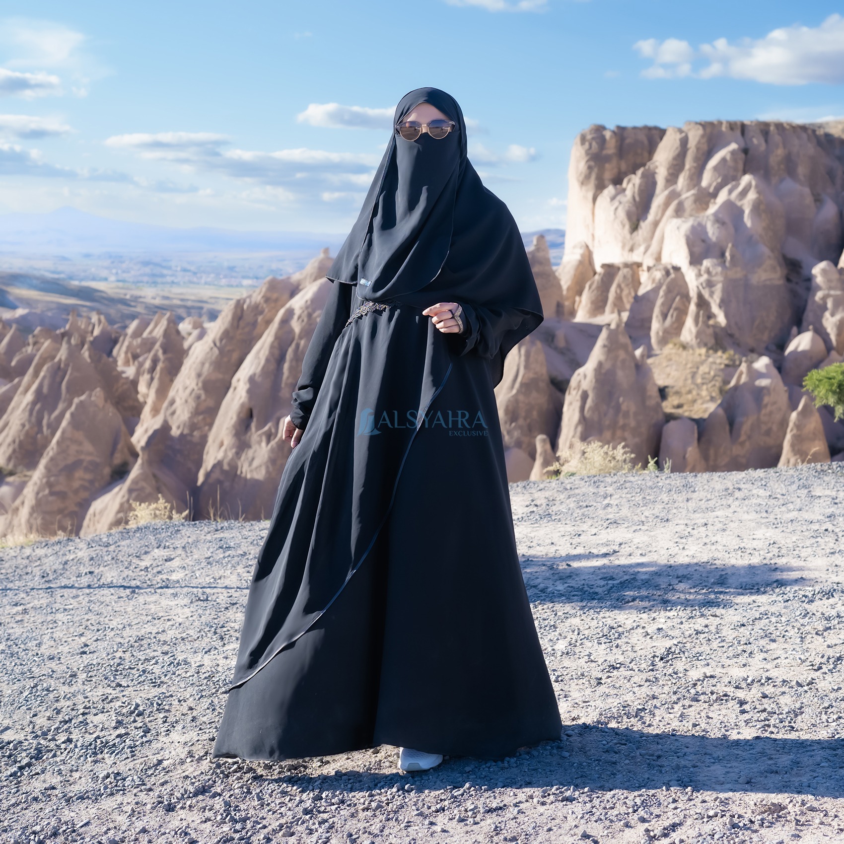 Alsyahra Exclusive - Abaya Gamis Syari Syarifa 2 Material Soft Jetblack