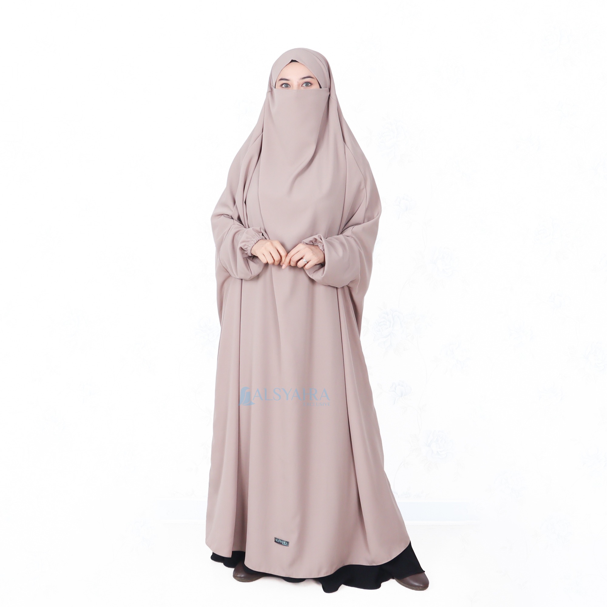 Alsyahra Exclusive - Long Khiban French Khimar Lengan Like Mukena Zahira Haramain WF Premium