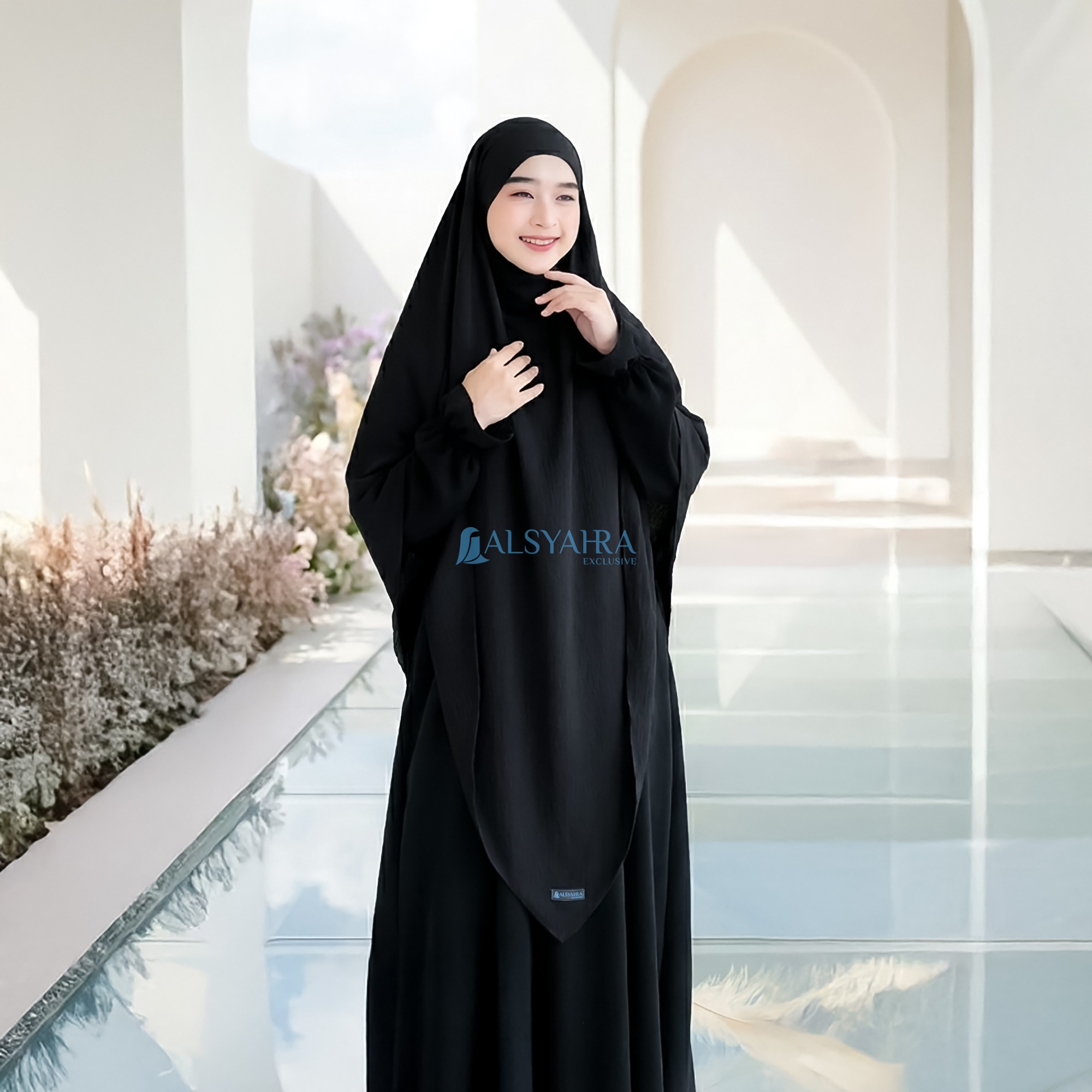 Alsyahra Exclusive - Khiban French Khimar Lancip V Ayumi Crinkle Airflow Premium Size XL