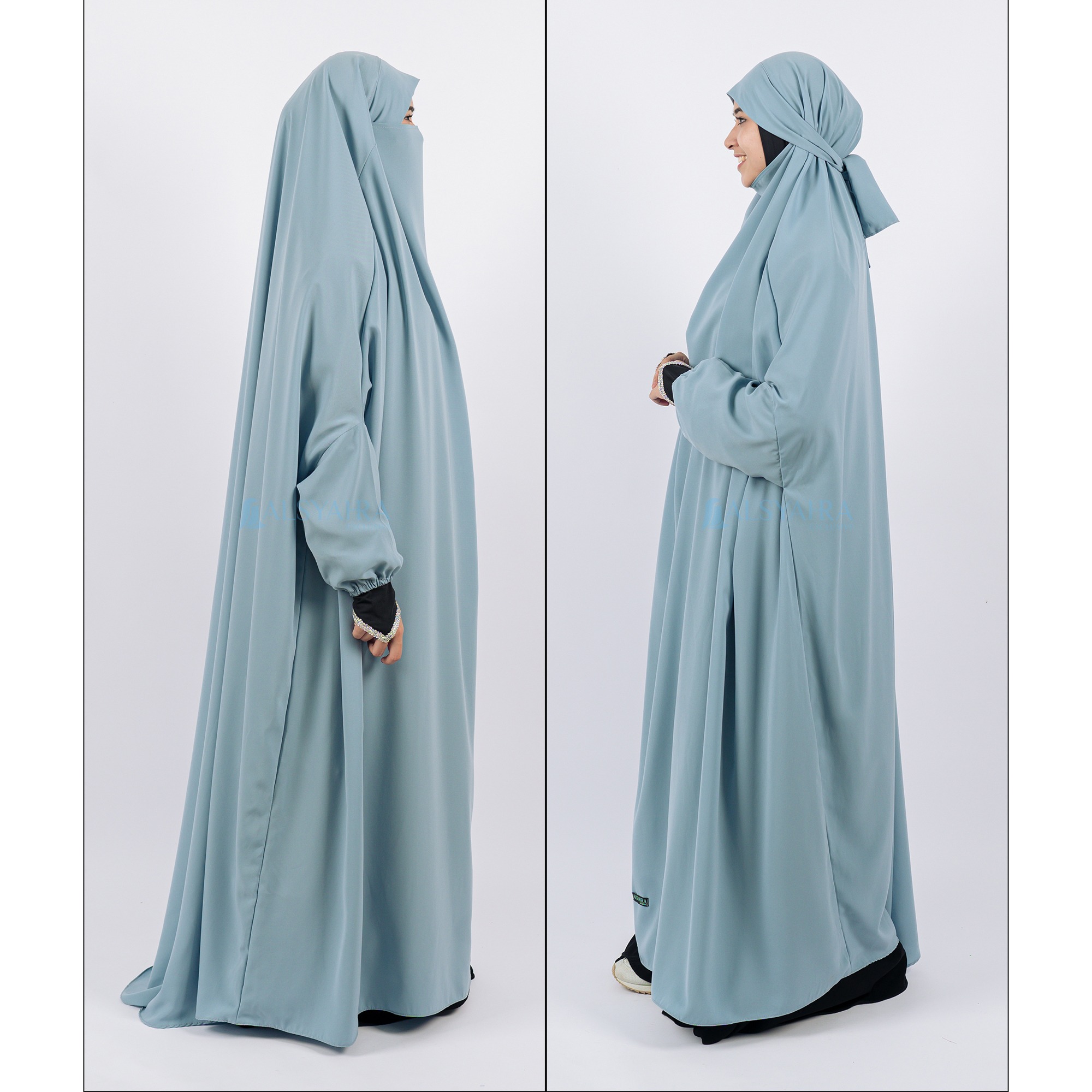 Alsyahra Exclusive - Long Khiban French Khimar Lengan Like Mukena Zahira Haramain WF Premium
