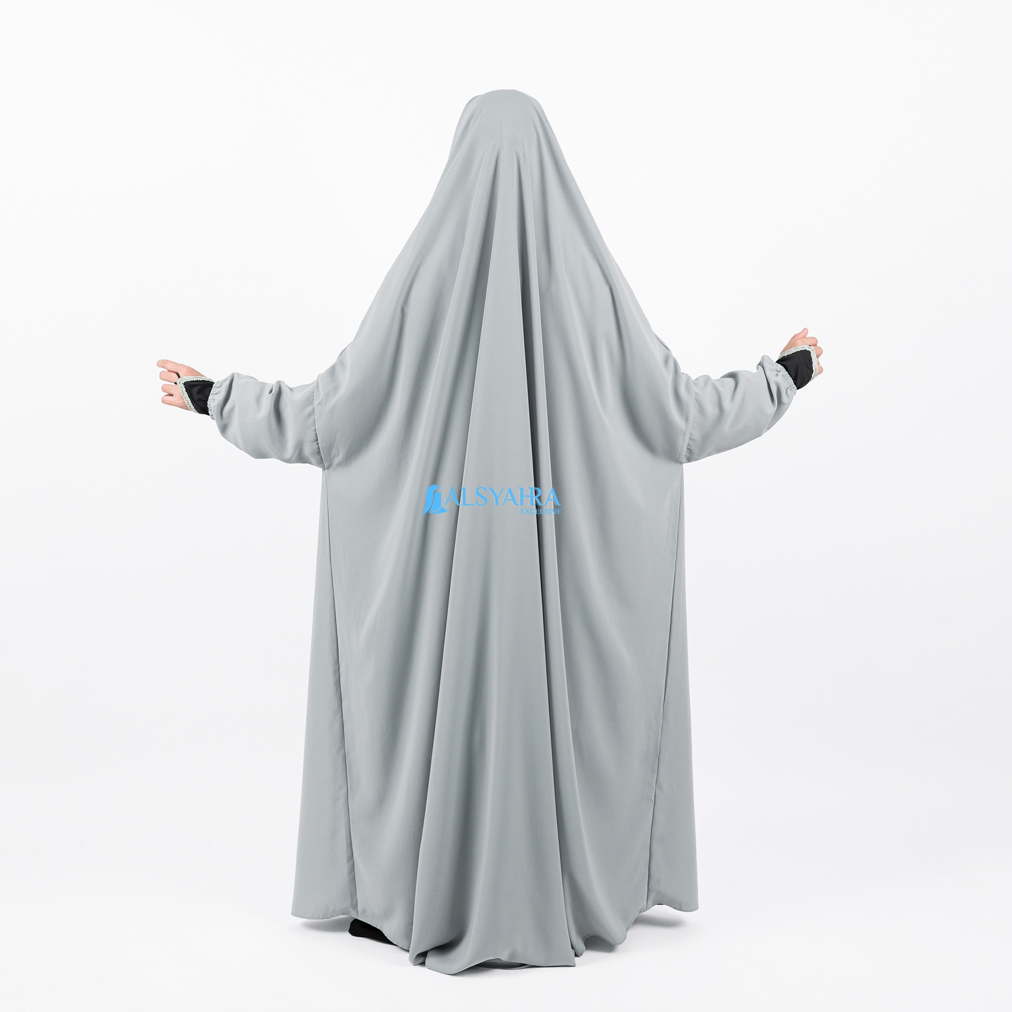 Alsyahra Exclusive - Long Khiban French Khimar Lengan Like Mukena Zahira Haramain WF Premium