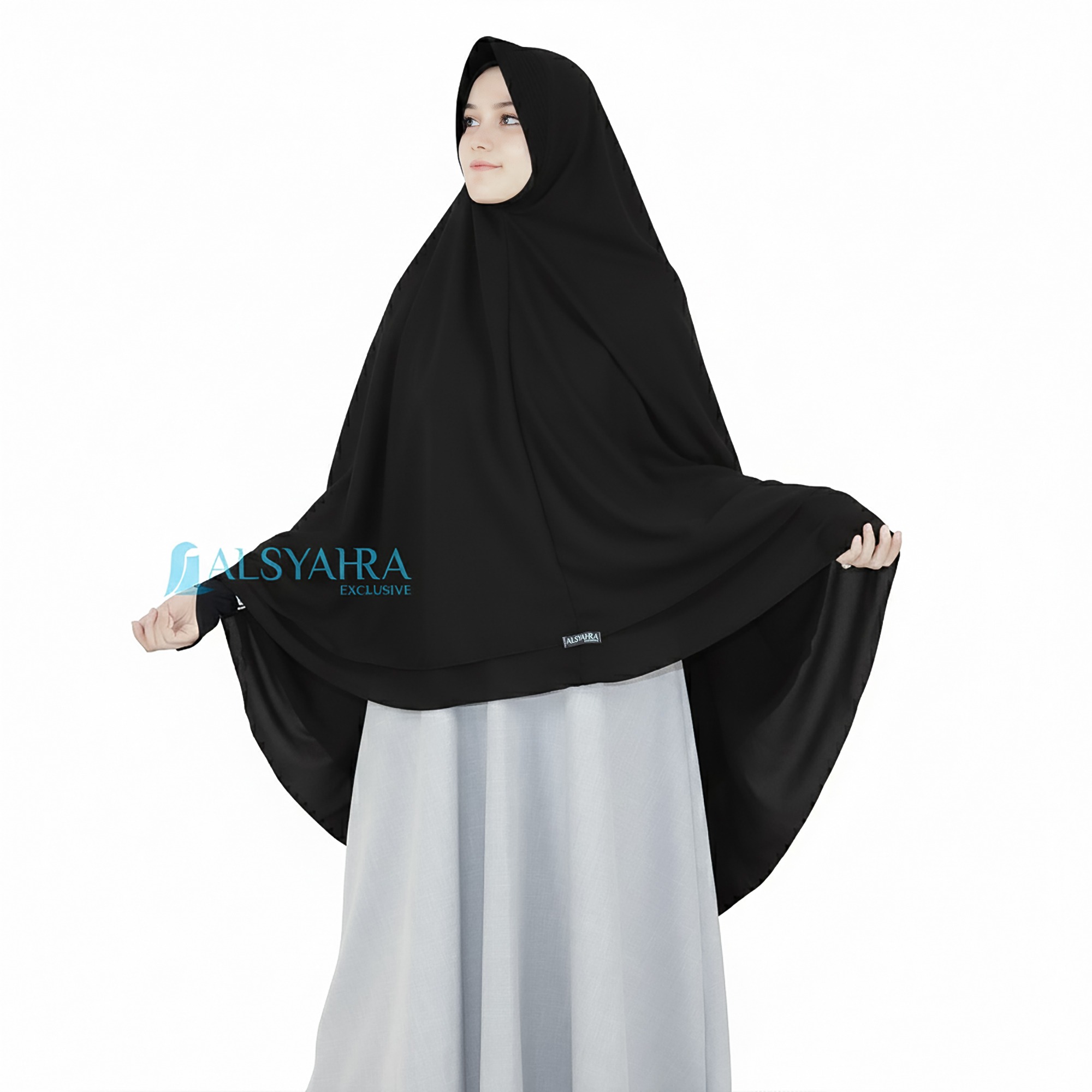 Alsyahra Exclusive - Set Khimar Syari PAD 2 Layer Cadar Sifon Cerruti Premium Size XL