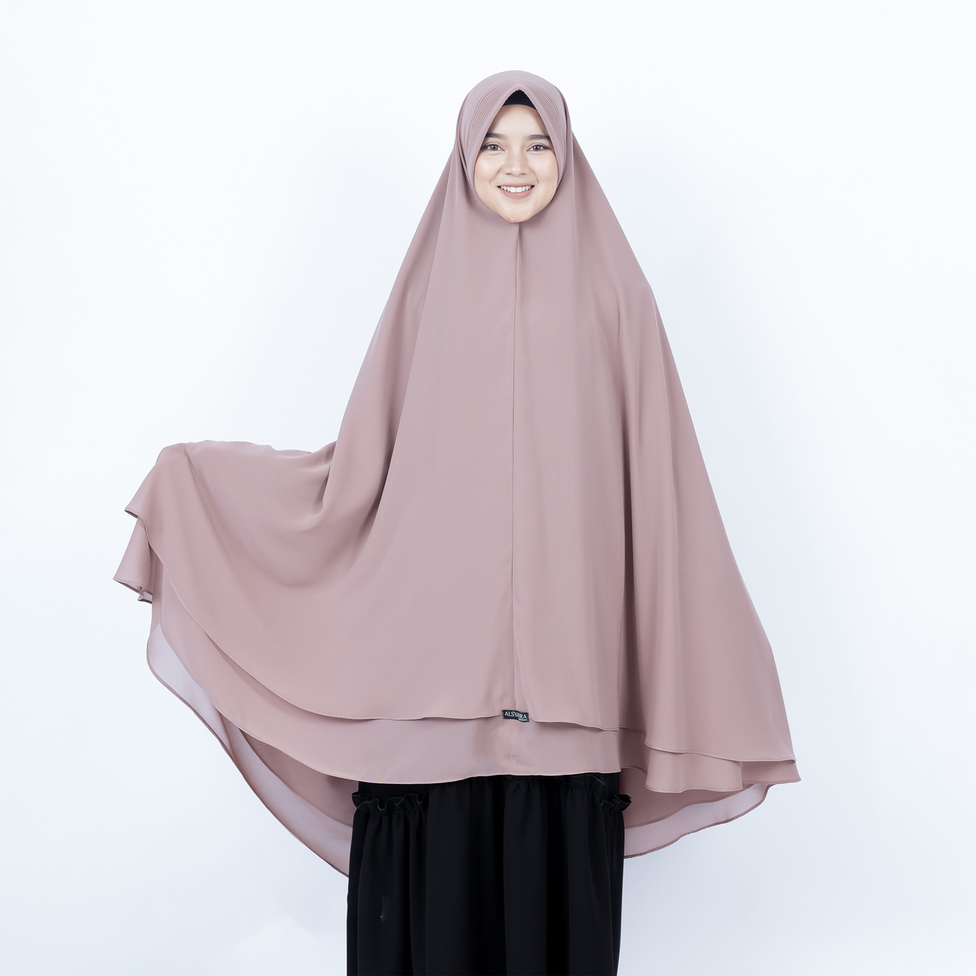 Alsyahra Exclusive - Set Khimar Syari PAD 2 Layer Cadar Sifon Cerruti Premium Size XXL