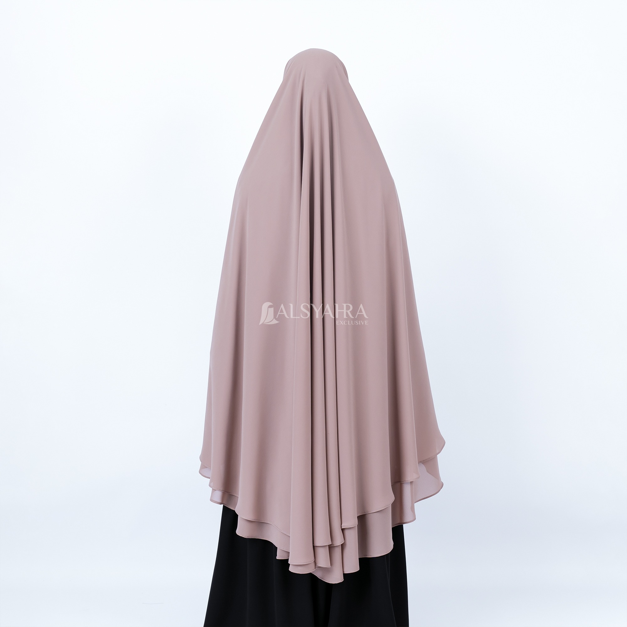 Alsyahra Exclusive - Set Khimar Syari PAD 2 Layer Cadar Sifon Cerruti Premium Size XXL