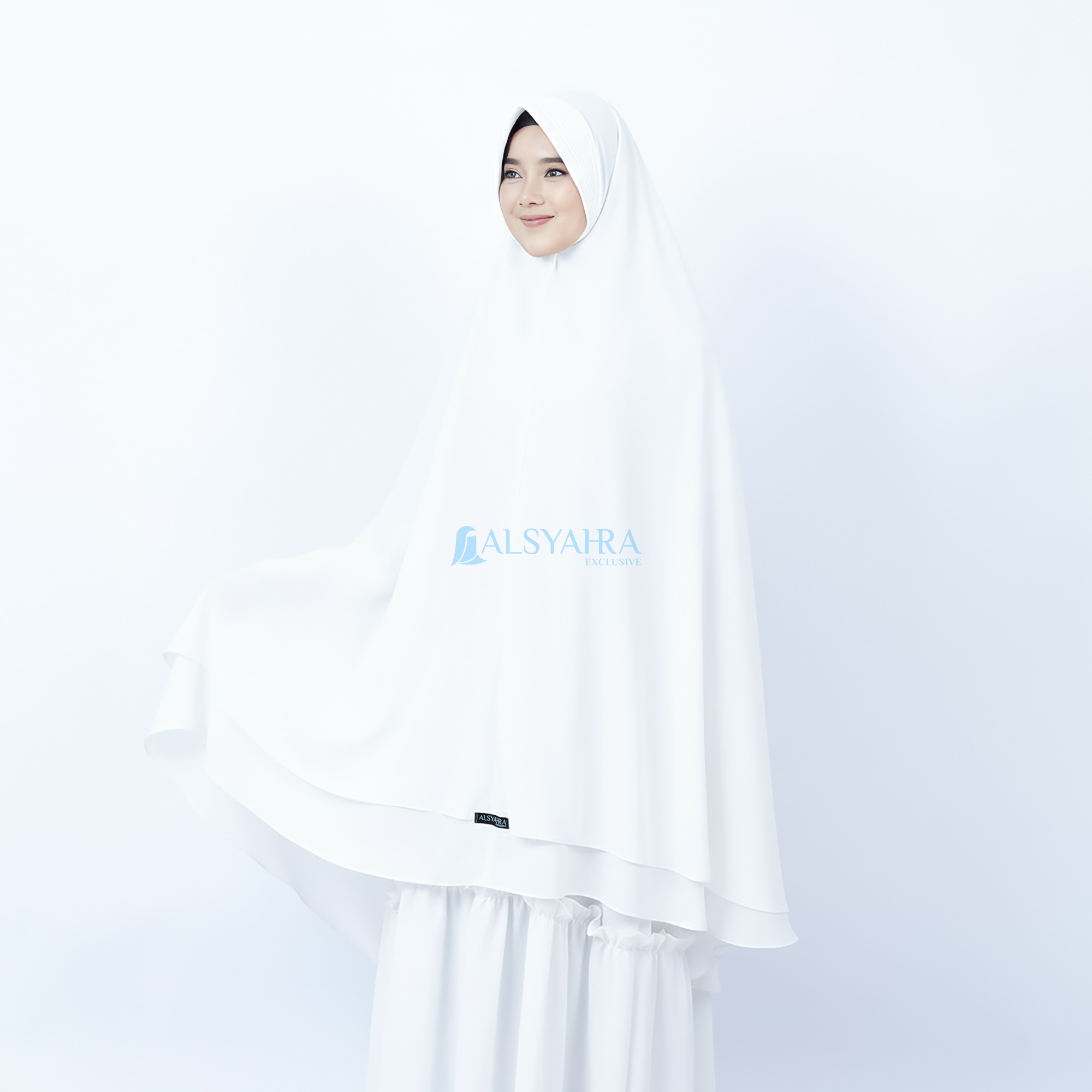 Alsyahra Exclusive - Set Khimar Syari PAD 2 Layer Cadar Sifon Cerruti Premium Size XXL