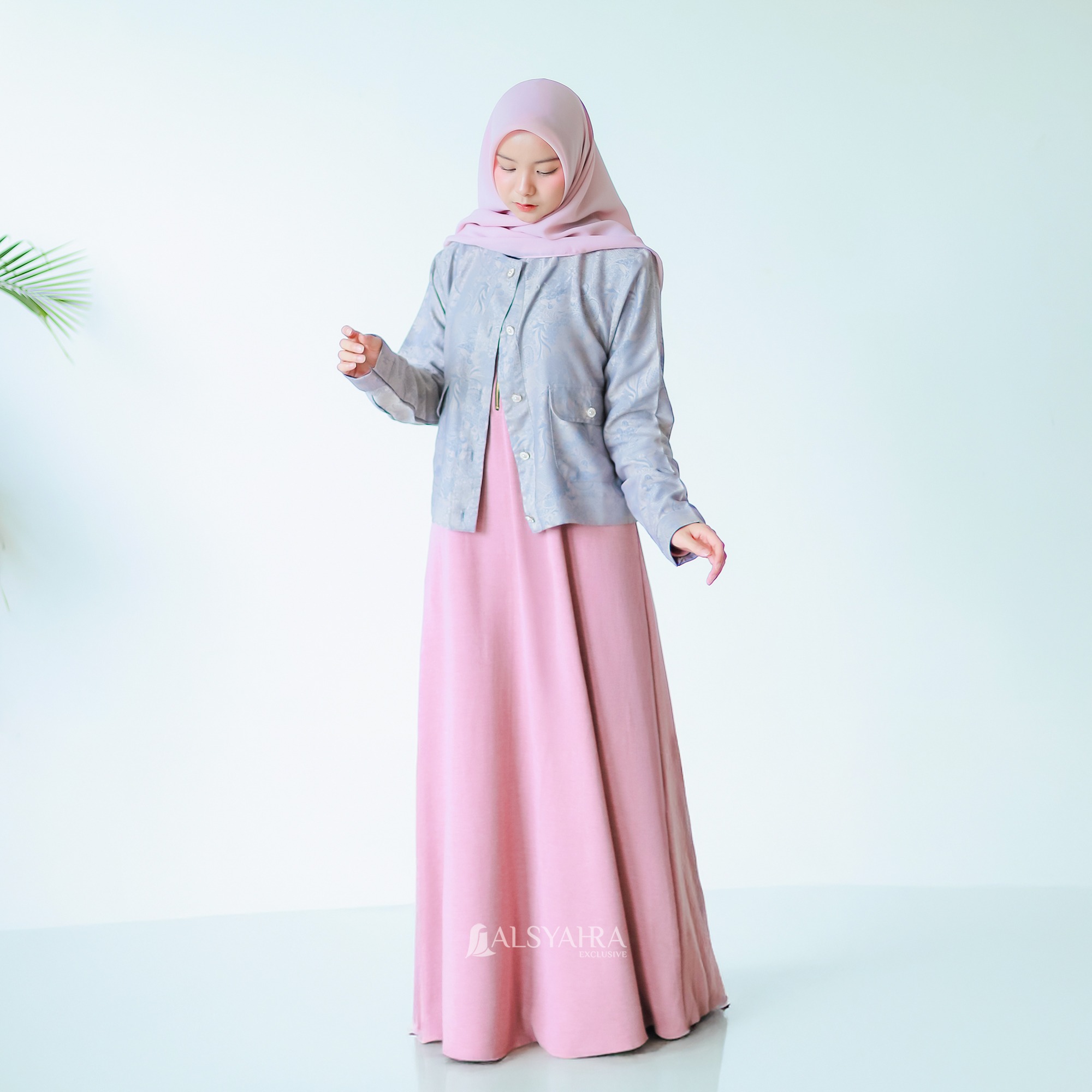 Alsyahra Exclusive - Blazer LaRicci Embossed Batik Outer Korean Style Premium Soft Denim