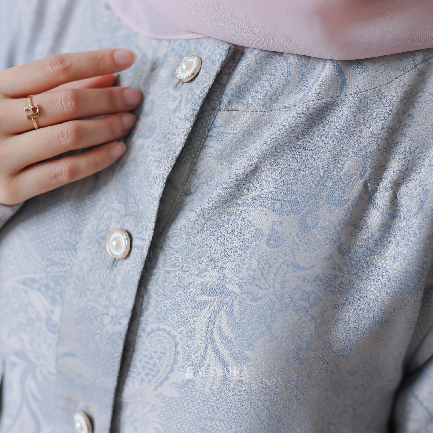 Alsyahra Exclusive - Blazer LaRicci Embossed Batik Outer Korean Style Premium Soft Denim