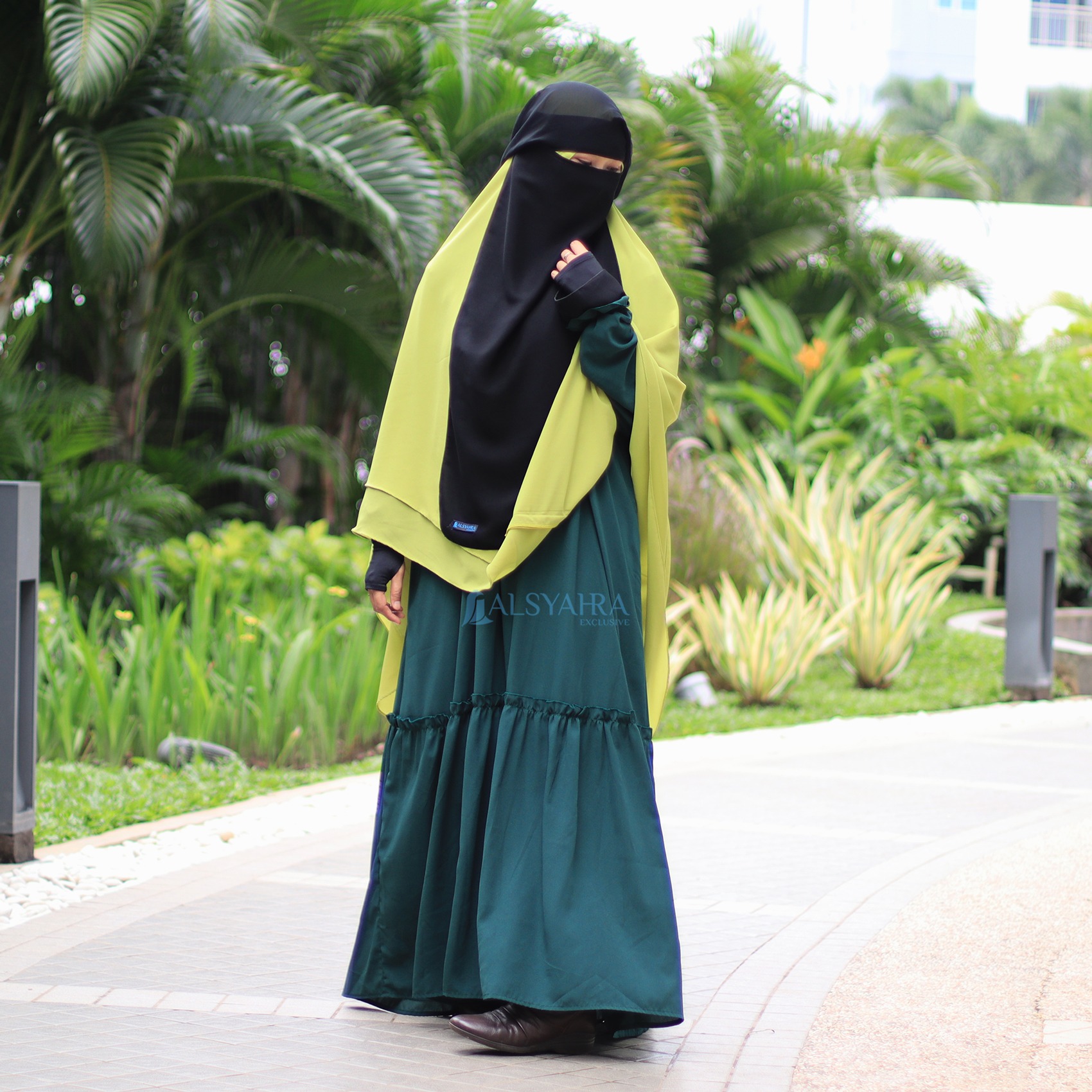 Alsyahra Exclusive - Long Niqab Haramain 2 Style Jetblack Arab