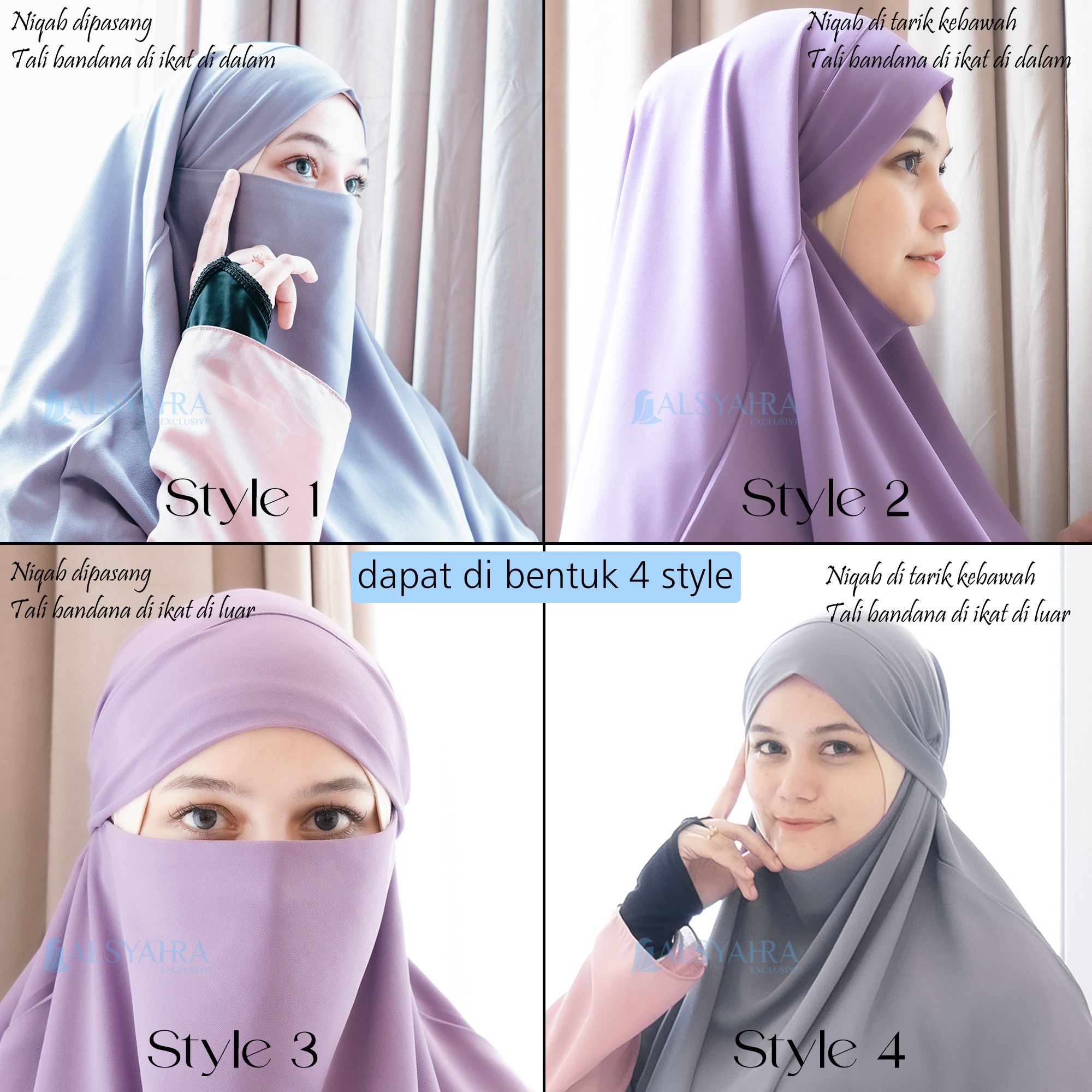 Alsyahra Exclusive - Khiban French Khimar Lancip V Ayumi Sifon Cerruti Premium Size L