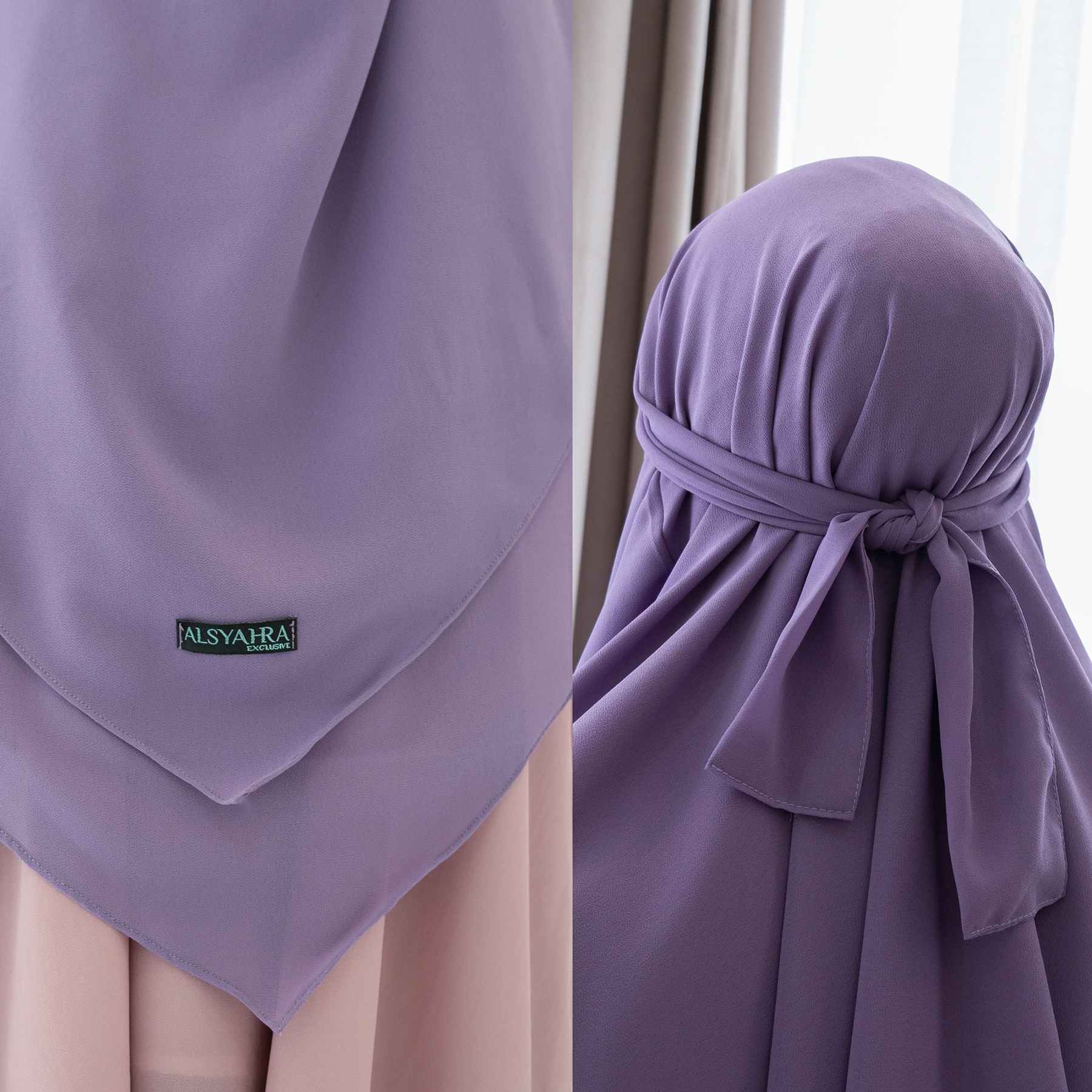 Alsyahra Exclusive - Khiban French Khimar Lancip V Ayumi Sifon Cerruti Premium Size L