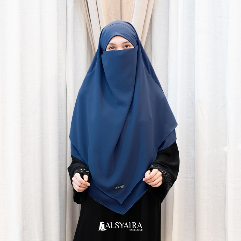 Alsyahra Exclusive - Khiban French Khimar Lancip V Ayumi Sifon Cerruti Premium Size L